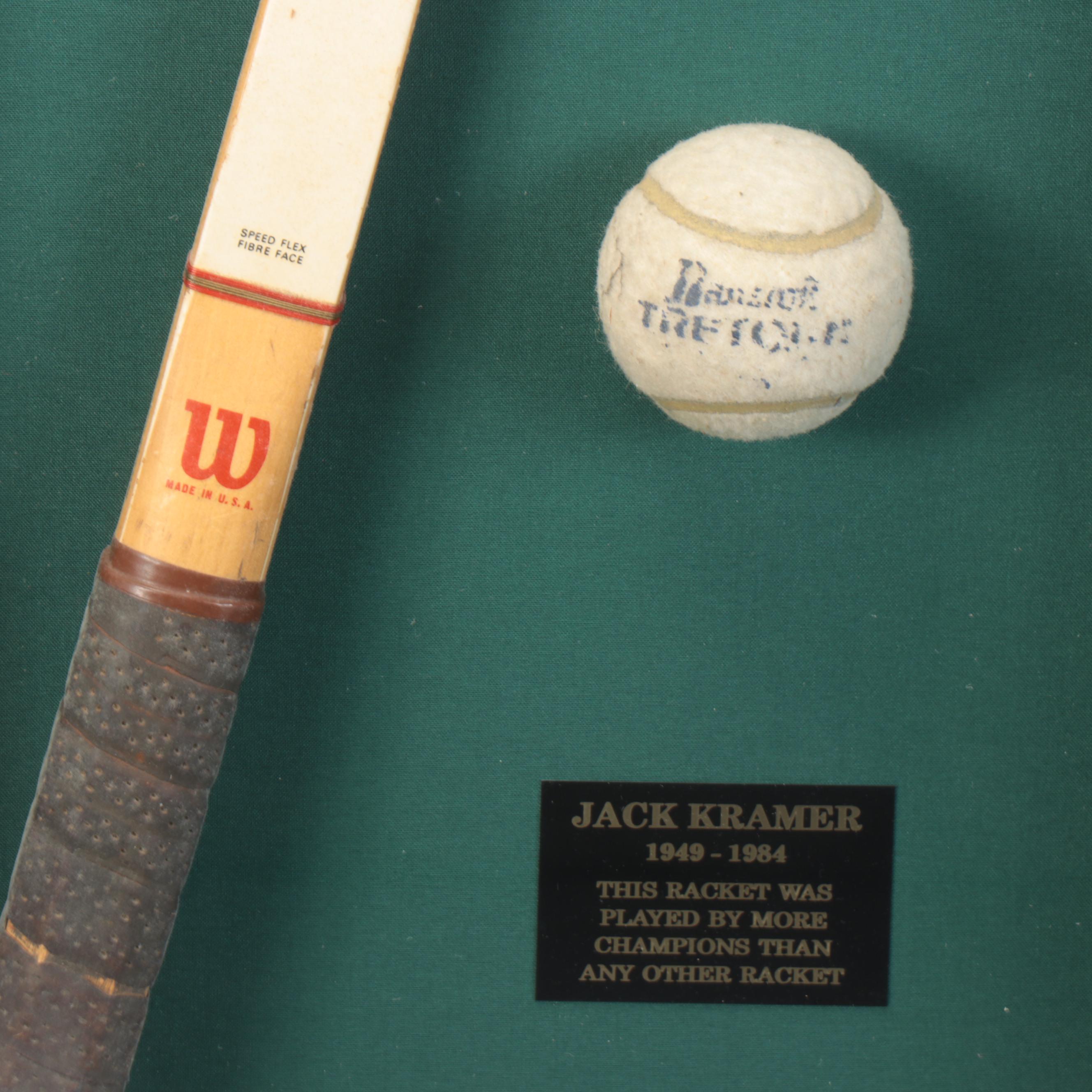 Tony Trabert and Jack Kramer Model Wilson Tennis Rackets in Shadowboxes