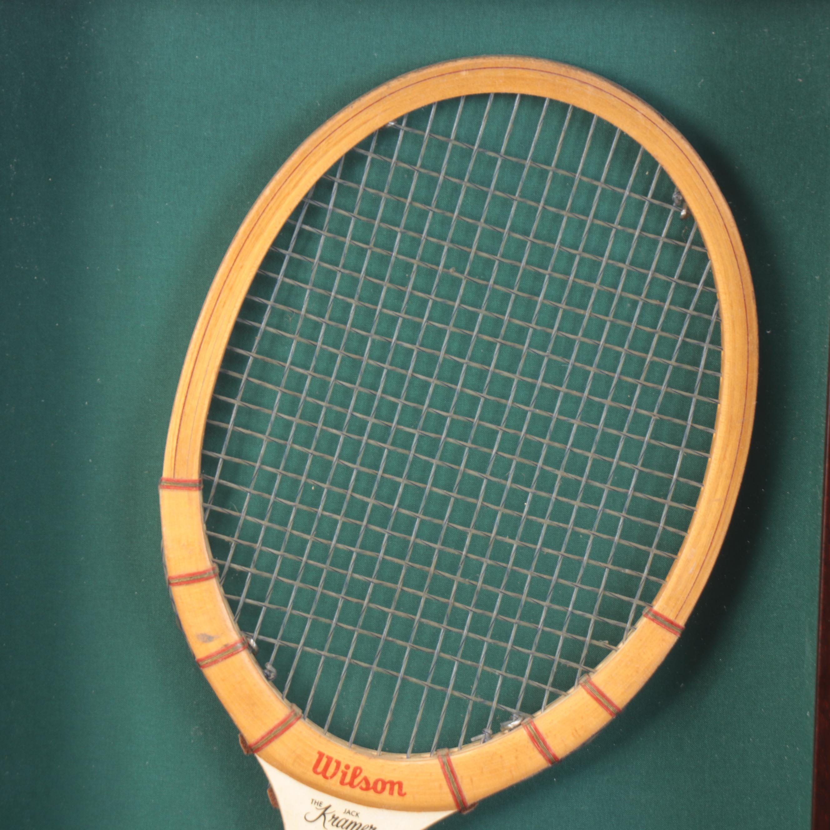 Tony Trabert and Jack Kramer Model Wilson Tennis Rackets in Shadowboxes