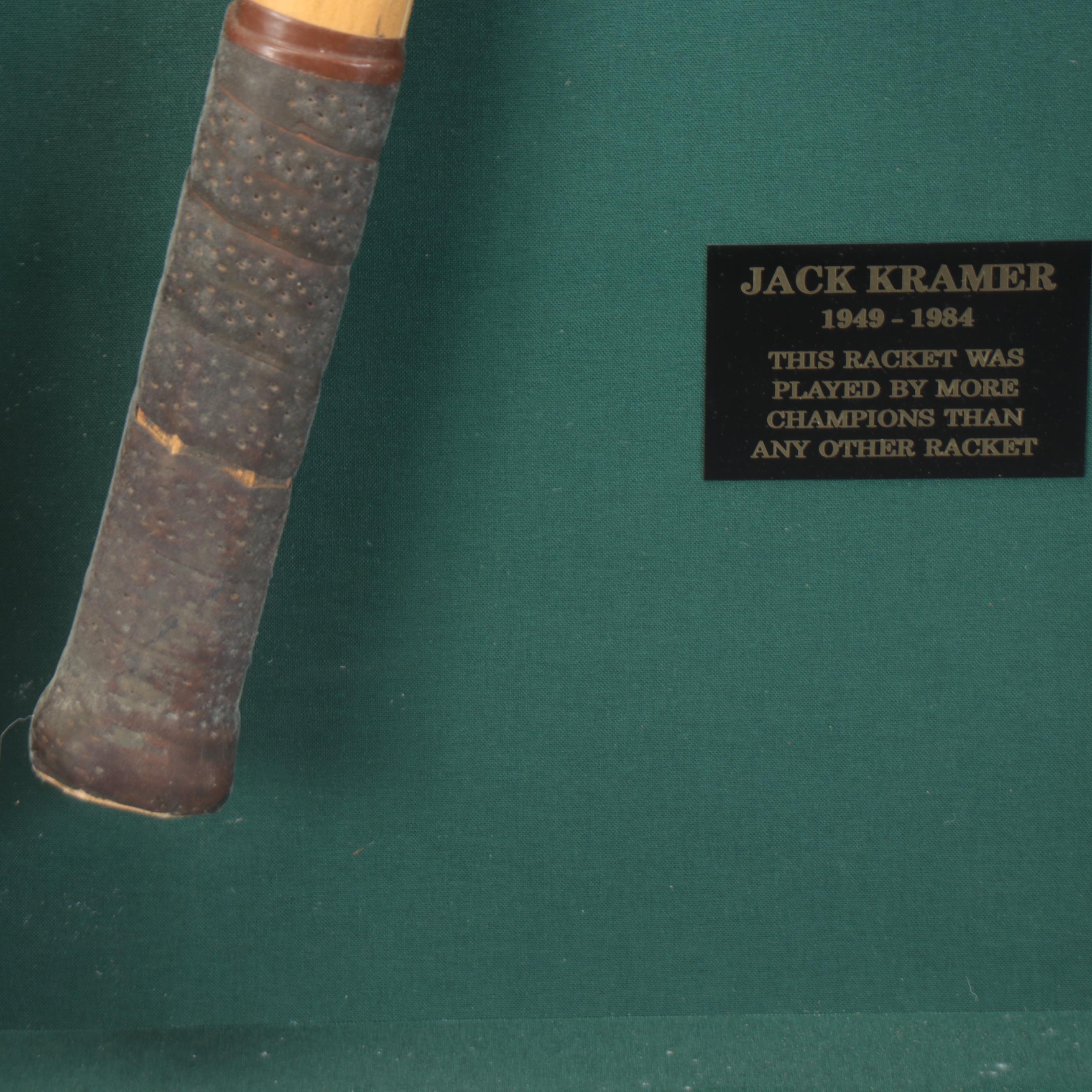 Tony Trabert and Jack Kramer Model Wilson Tennis Rackets in Shadowboxes