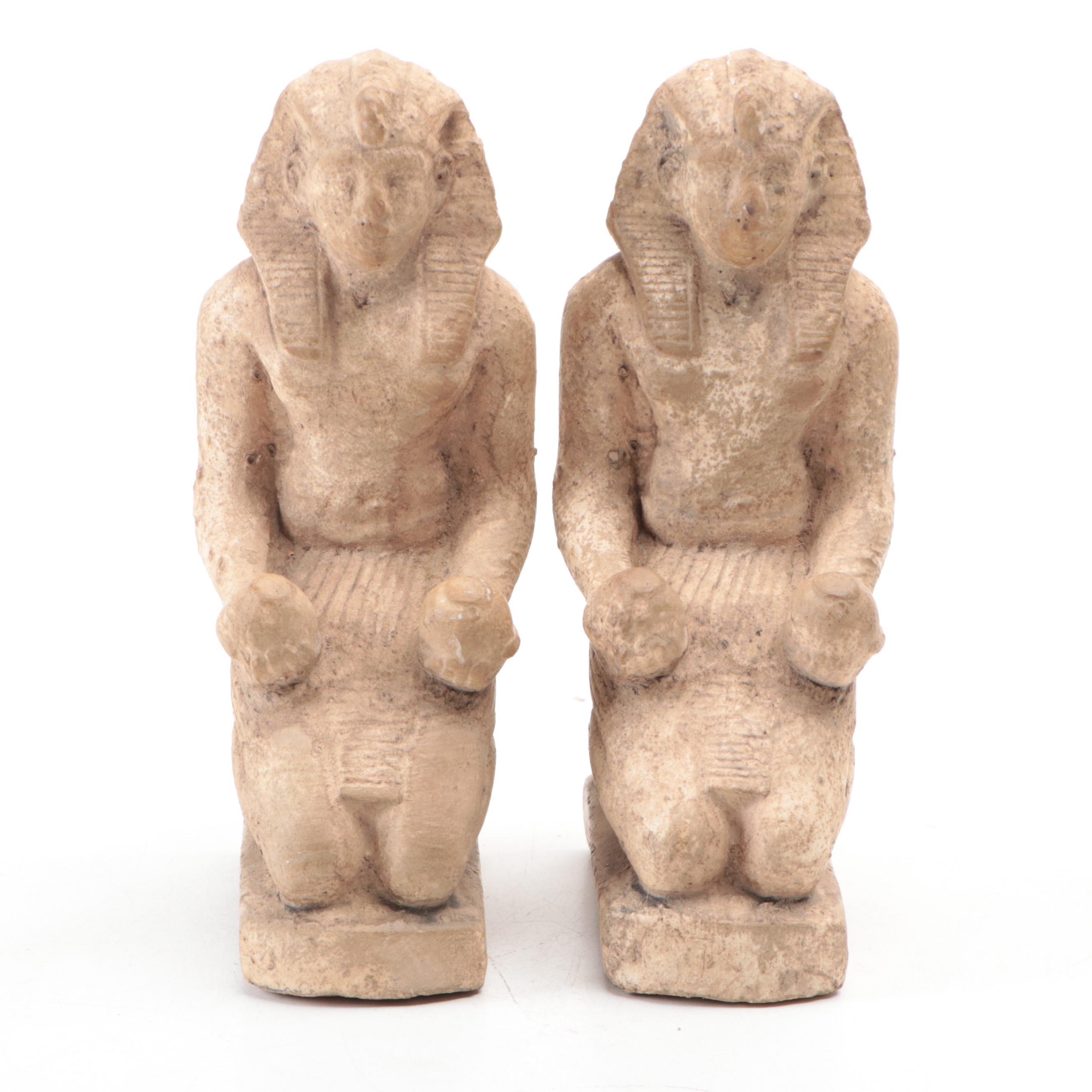 Decorative Code of Hammurabi Tablet with Egyptian Figurines and Tomb Painting