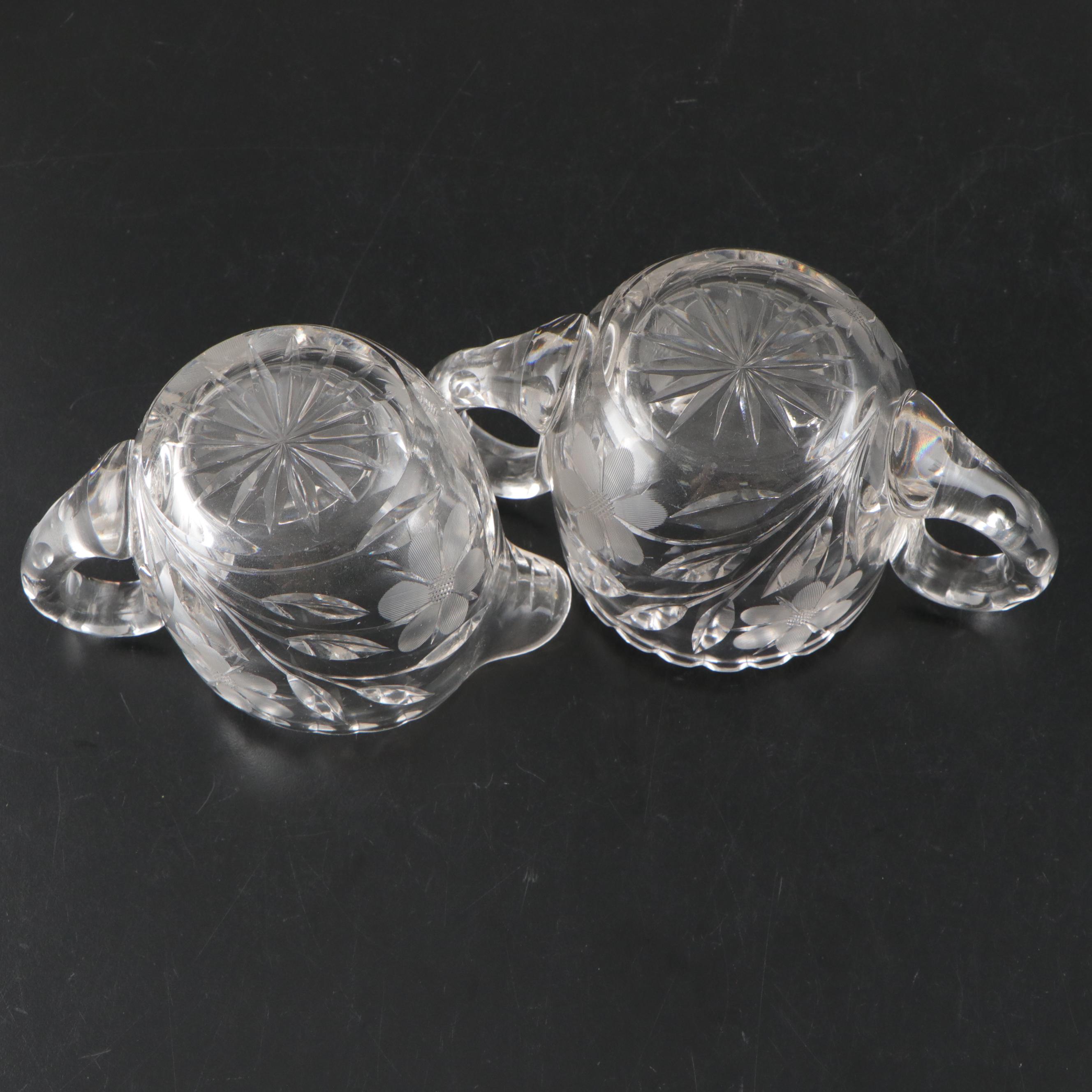 Glass Vases, Compote, Sugar & Creamer, and Candy Bowl, Mid to Late 20th Century