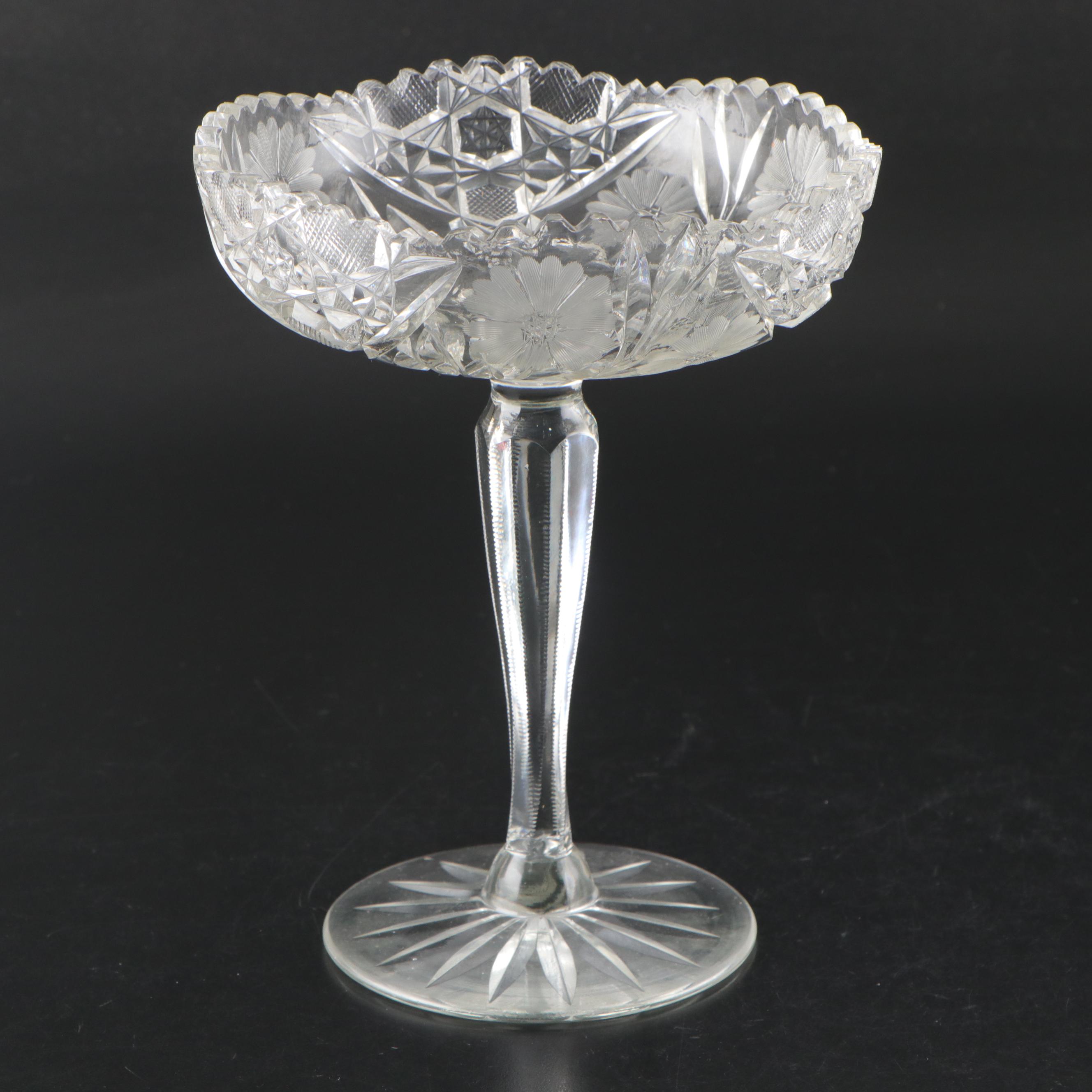 Glass Vases, Compote, Sugar & Creamer, and Candy Bowl, Mid to Late 20th Century
