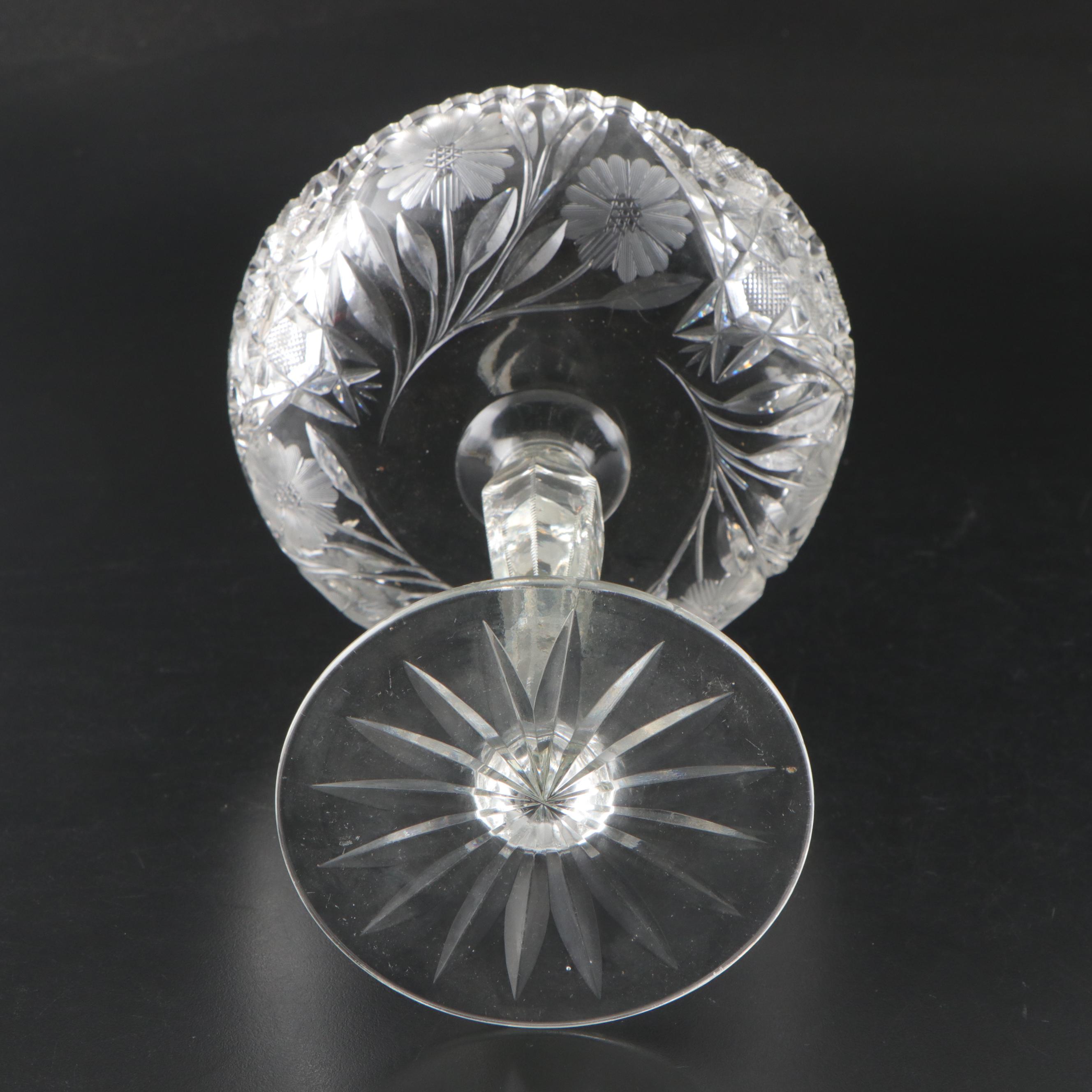 Glass Vases, Compote, Sugar & Creamer, and Candy Bowl, Mid to Late 20th Century