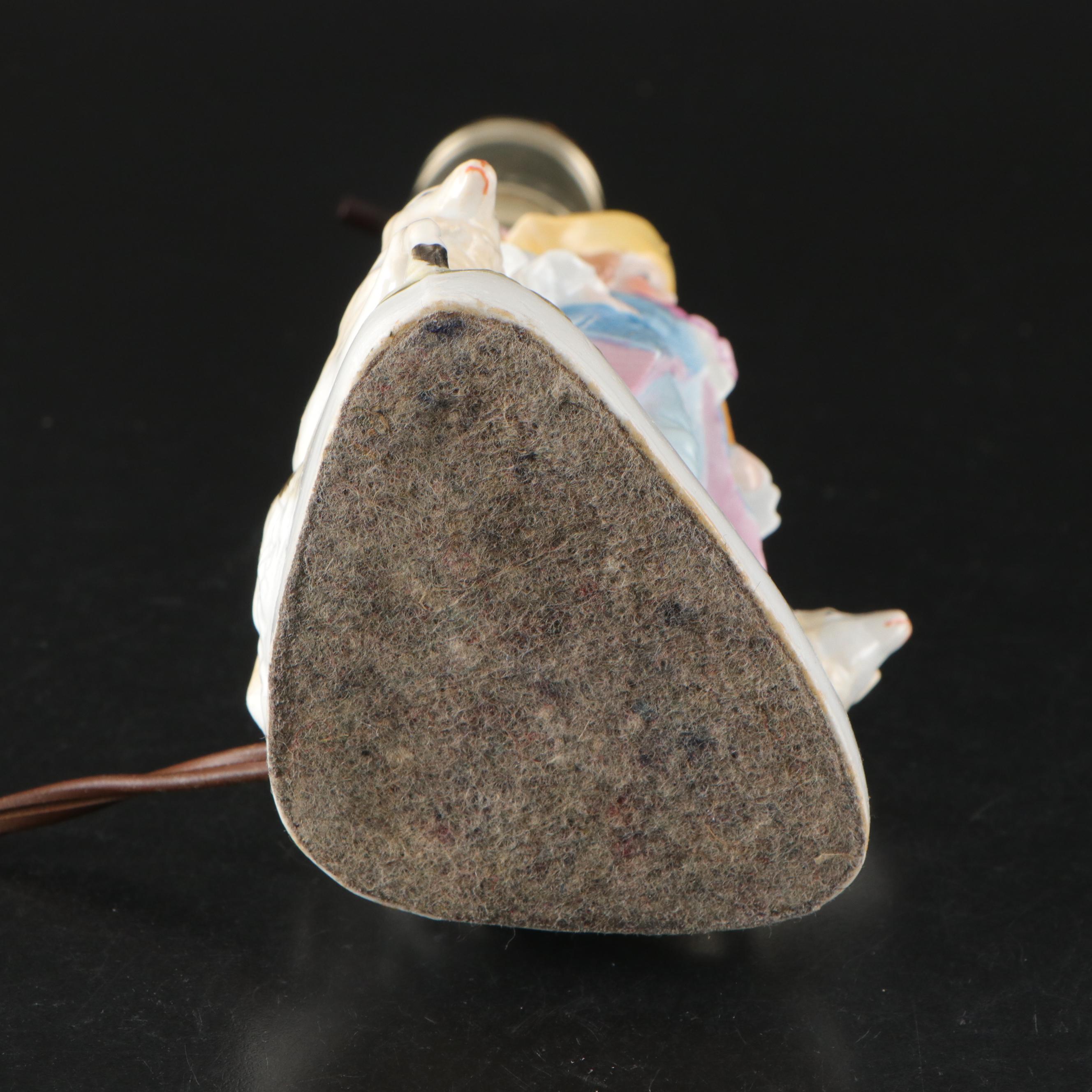 Staffordshire Style Hand-Painted Ceramic Shepherd and Shepherdess Table Lamps