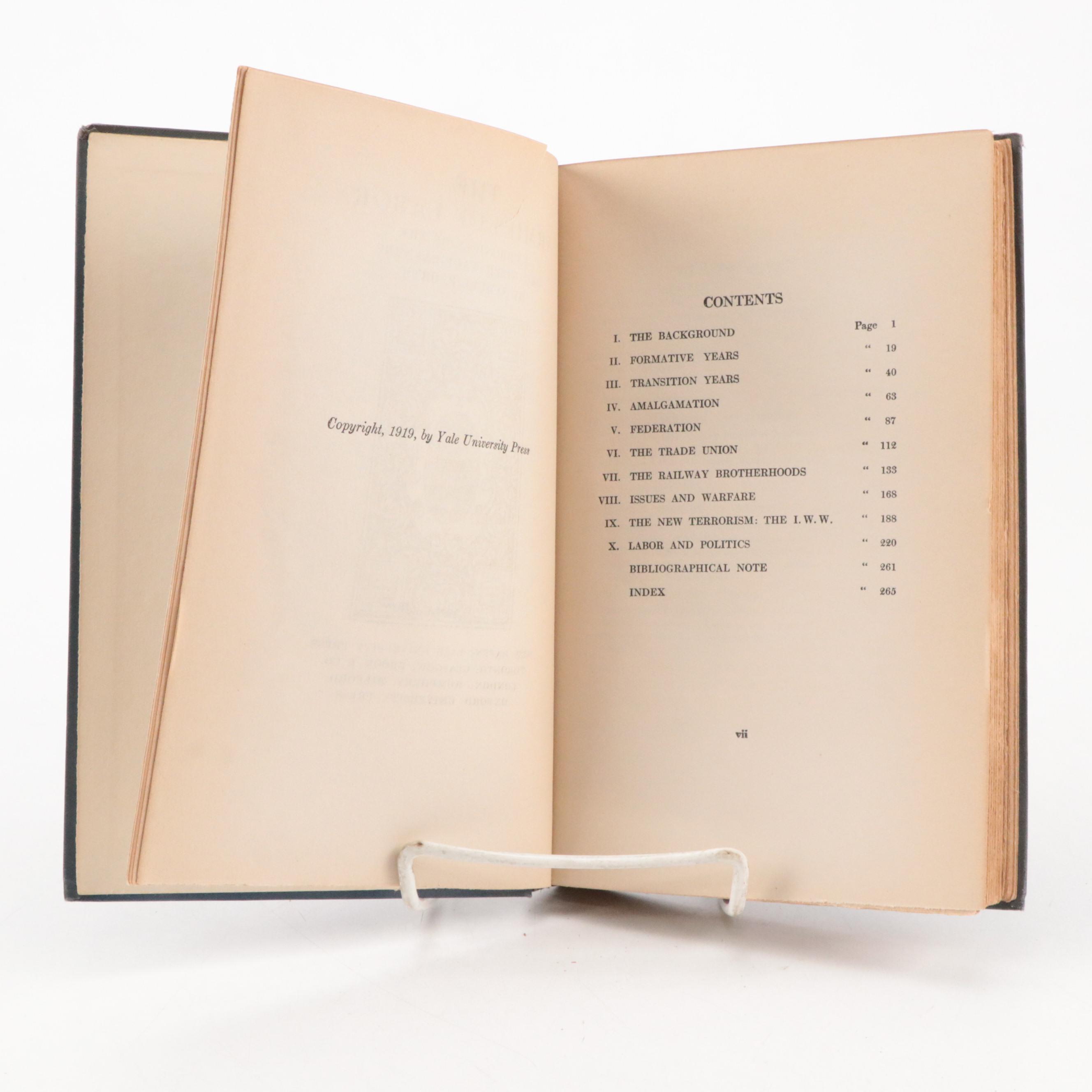 "The Armies of Labor" by Samuel P. Orth and "Woodrow Wilson" by Charles Seymour