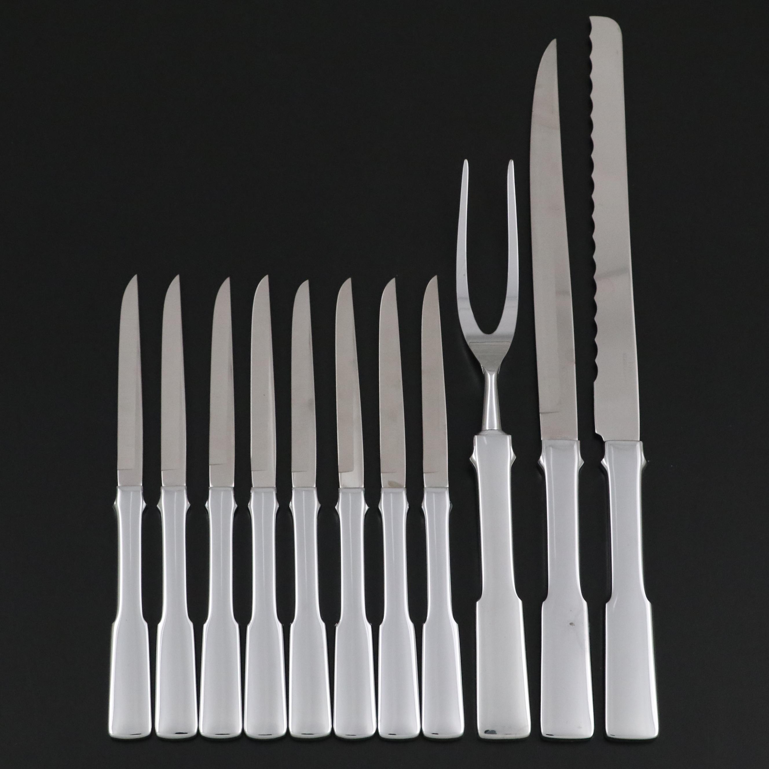 Towle Stainless Steel Carving Set and Steak Knives