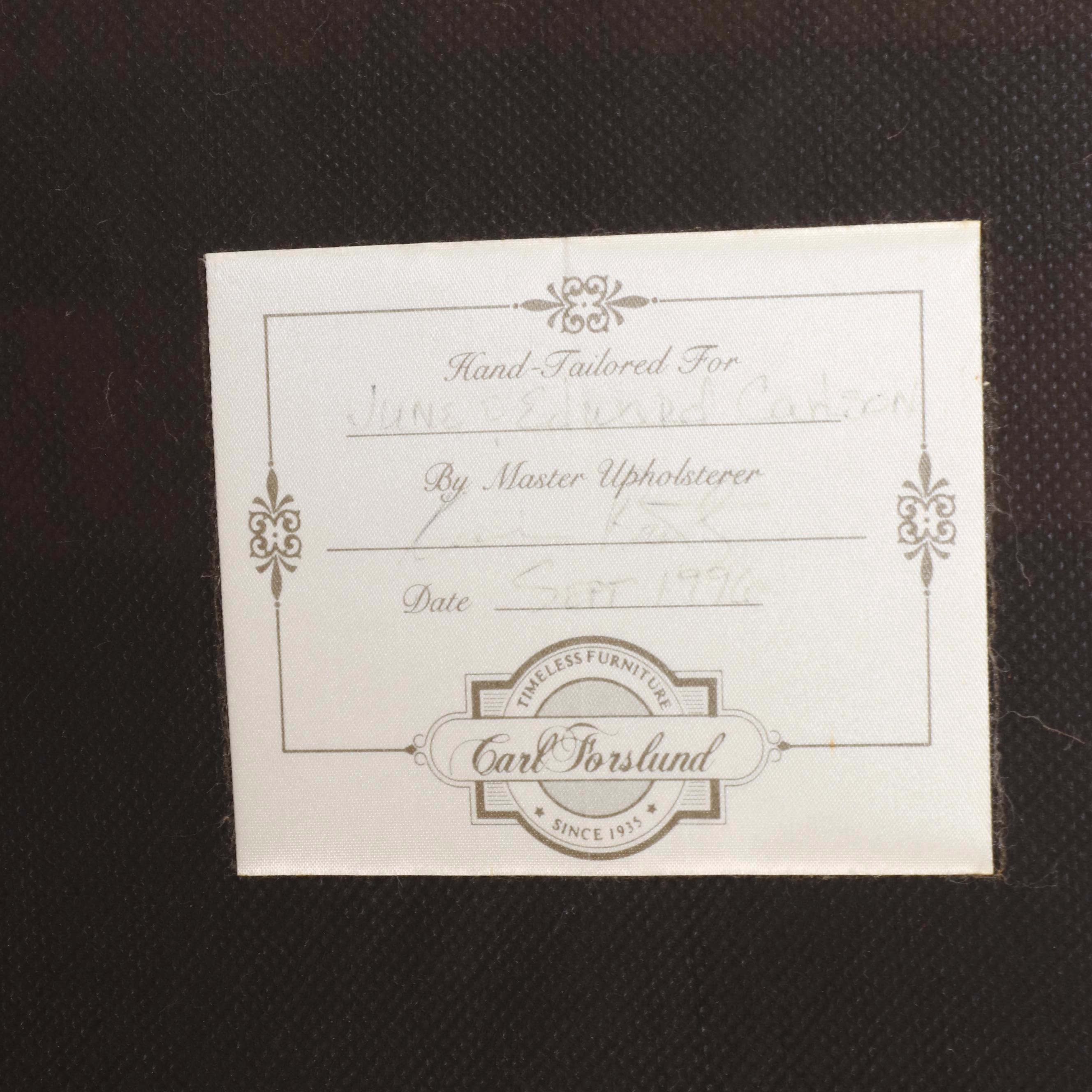 Carl Forslund "Rip Van Lee" Cherrywood & Button-Down Leather Armchair w/ Ottoman