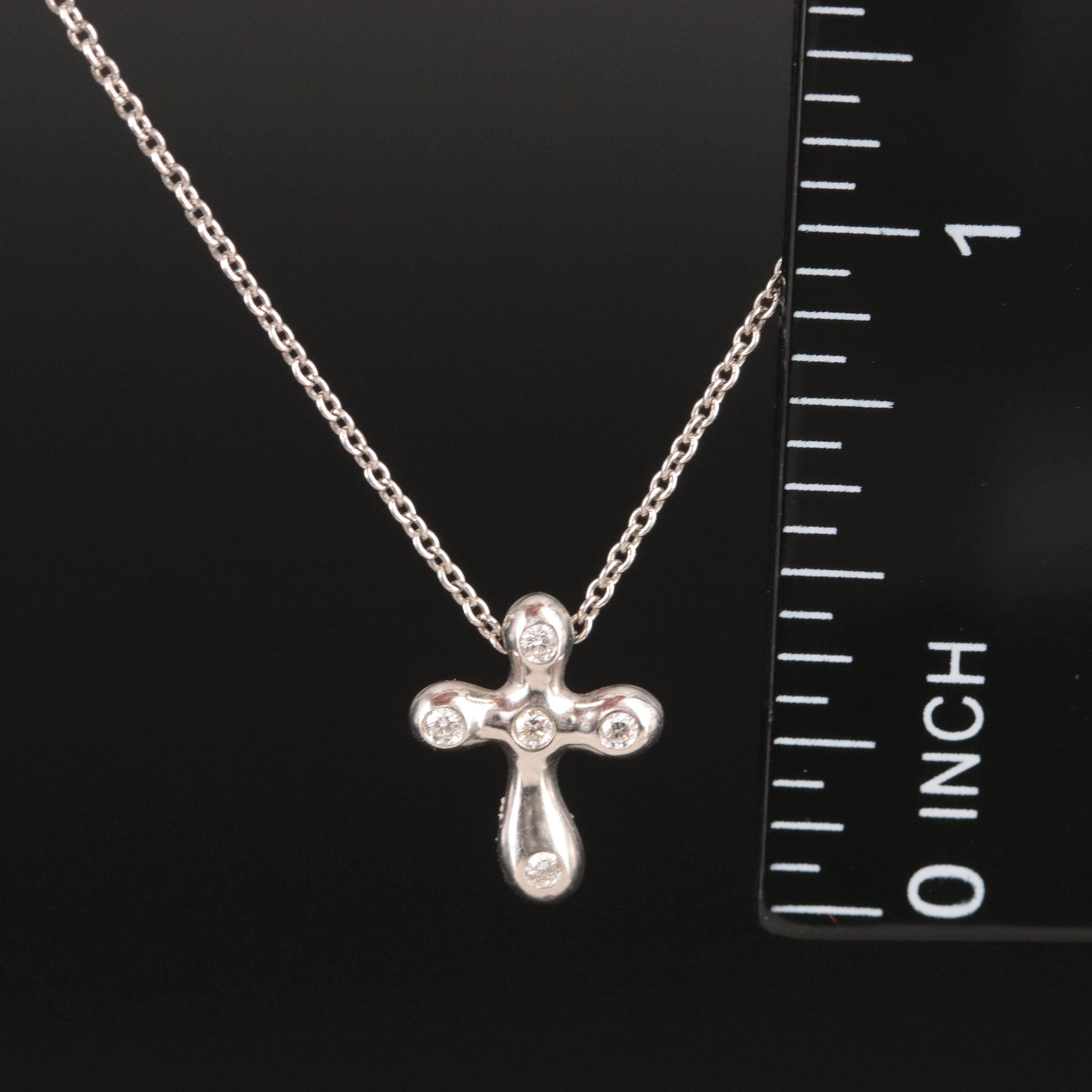 Elsa Peretti for Tiffany & Co. Platinum Diamond Cross Necklace