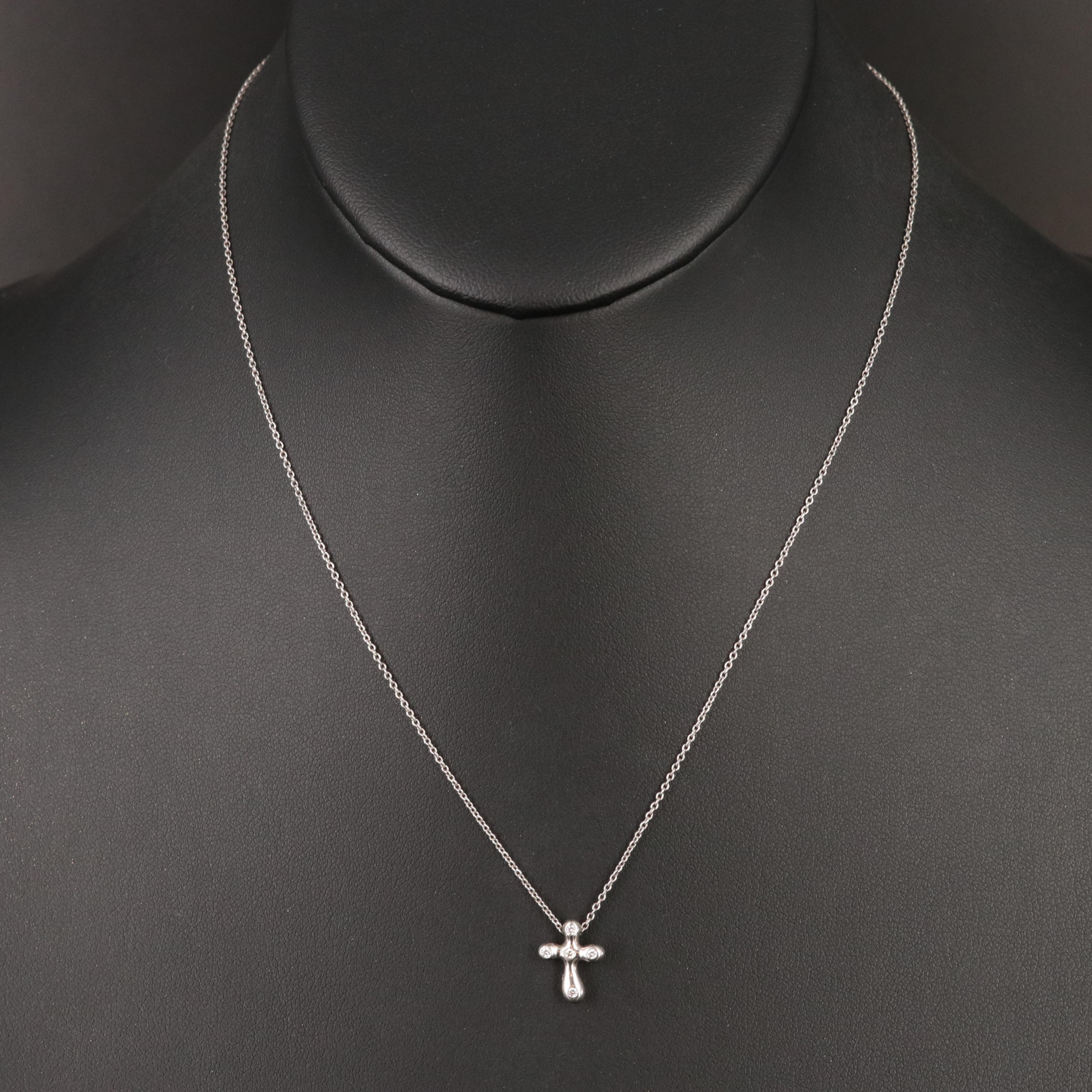 Elsa Peretti for Tiffany & Co. Platinum Diamond Cross Necklace