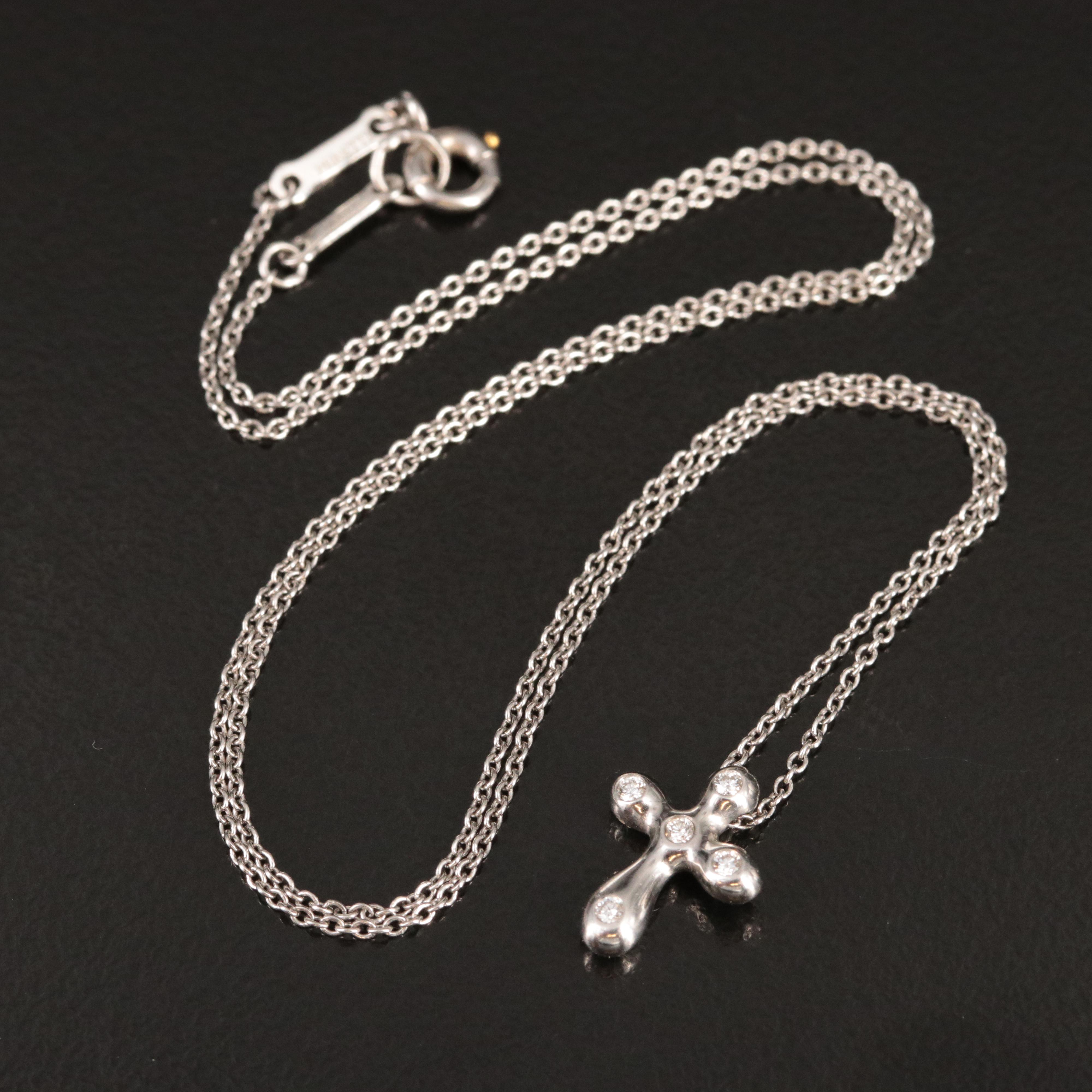 Elsa Peretti for Tiffany & Co. Platinum Diamond Cross Necklace