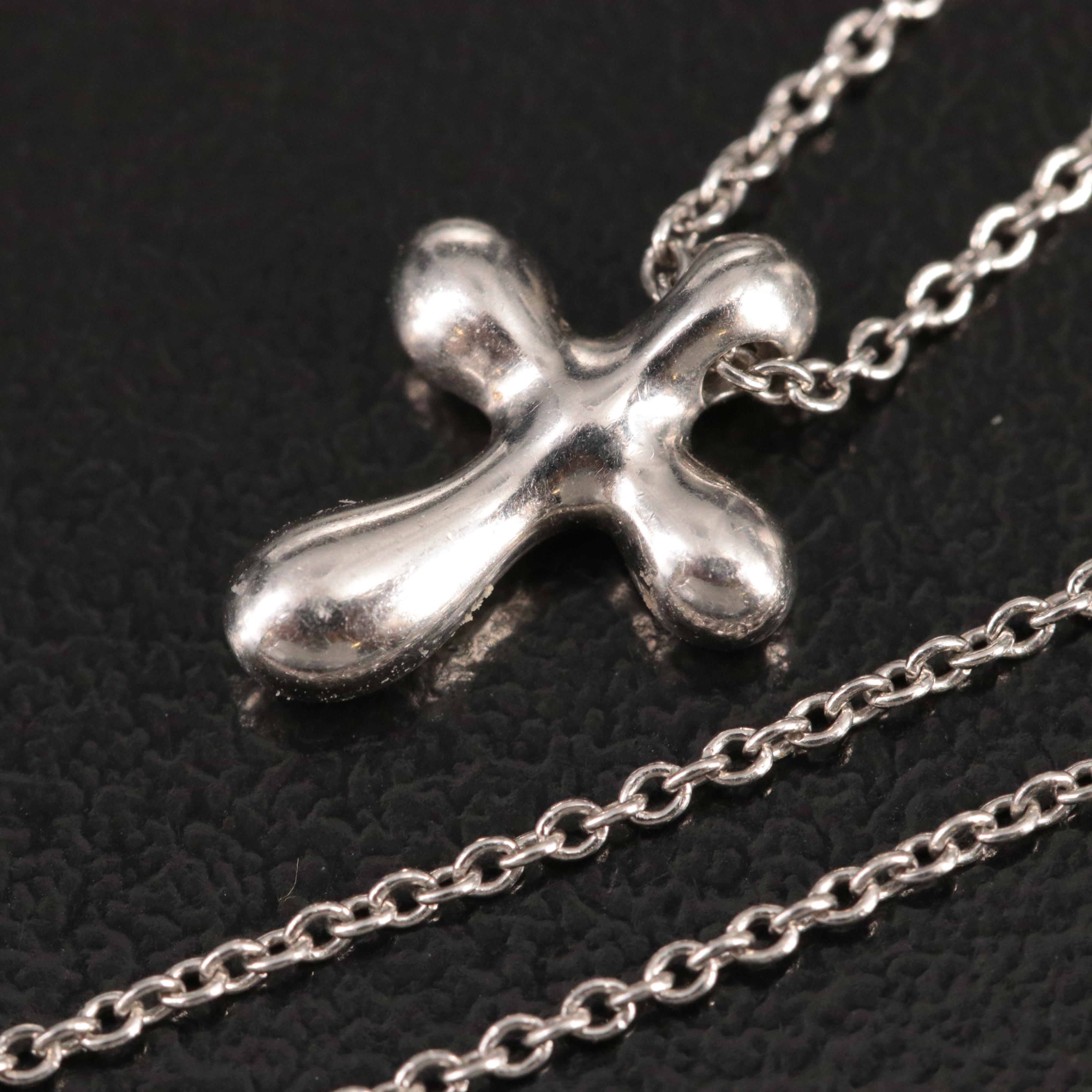 Elsa Peretti for Tiffany & Co. Platinum Diamond Cross Necklace