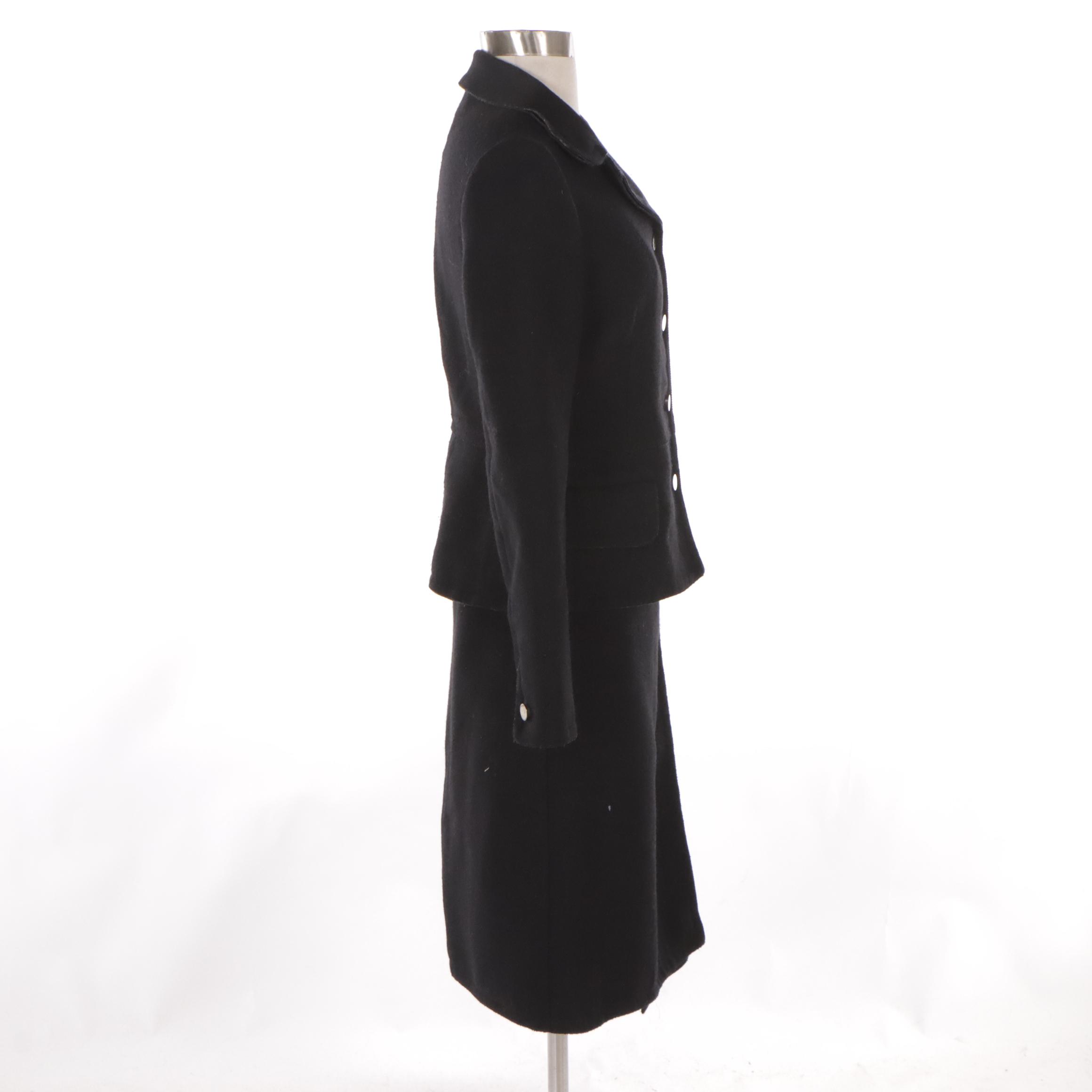 Prada Black Two-Piece Button-Front Jacket and Skirt Set
