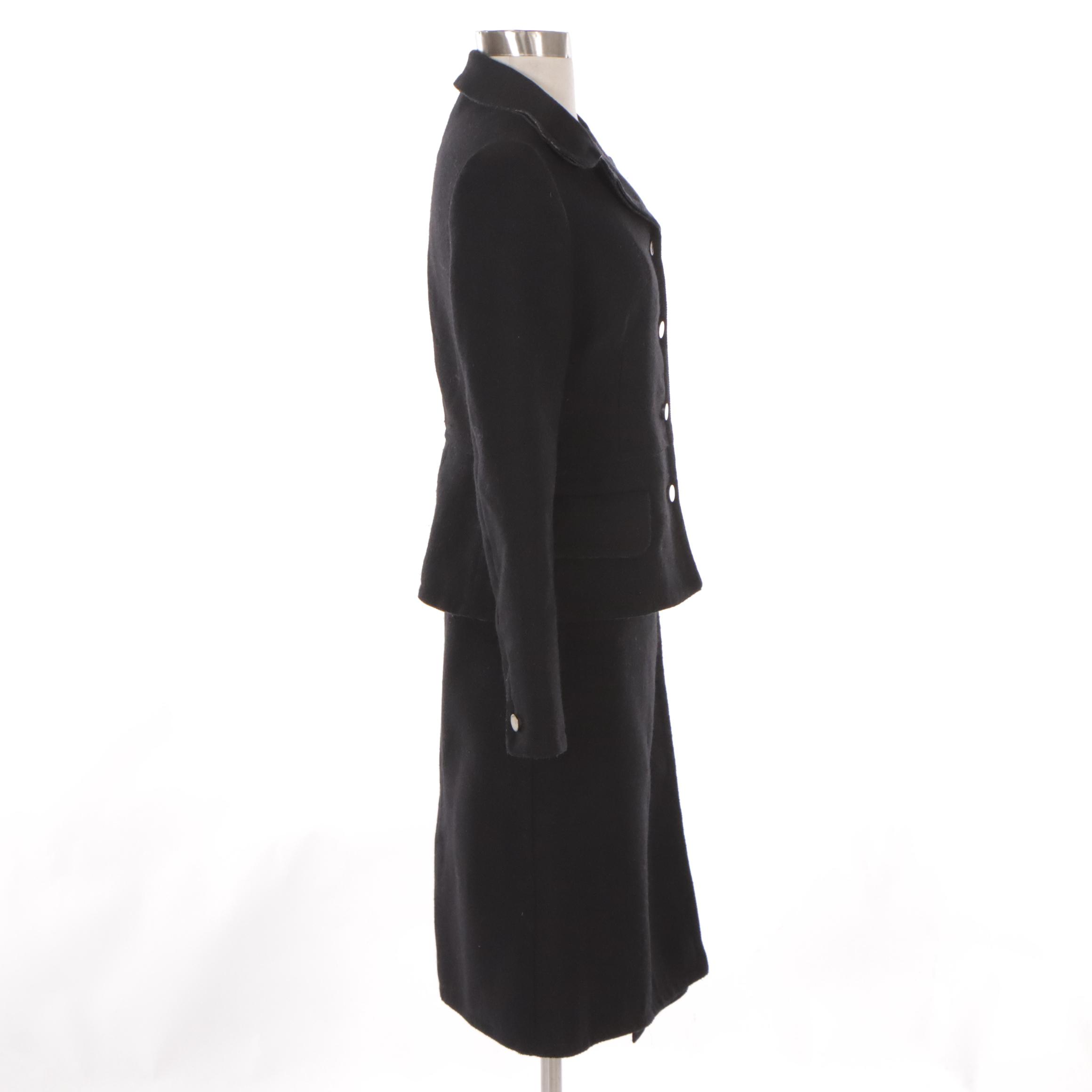 Prada Black Two-Piece Button-Front Jacket and Skirt Set