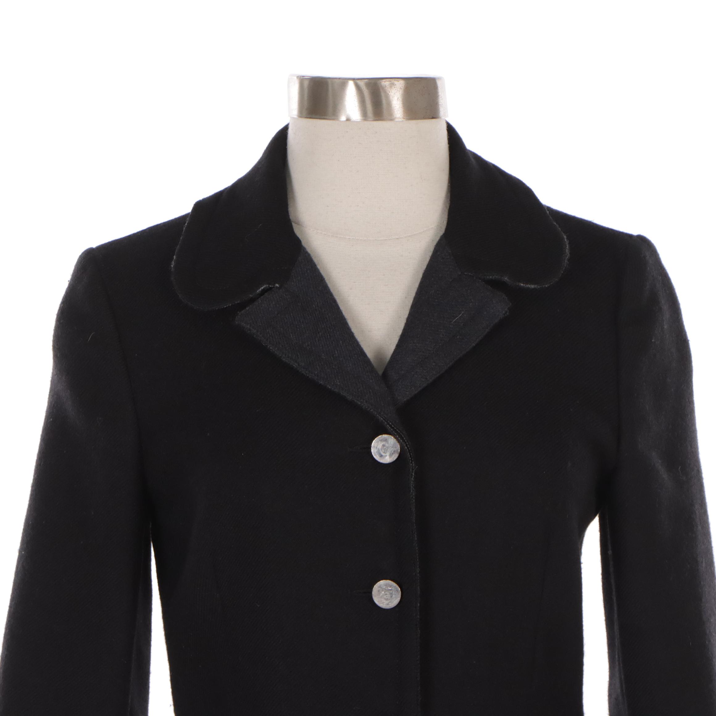 Prada Black Two-Piece Button-Front Jacket and Skirt Set