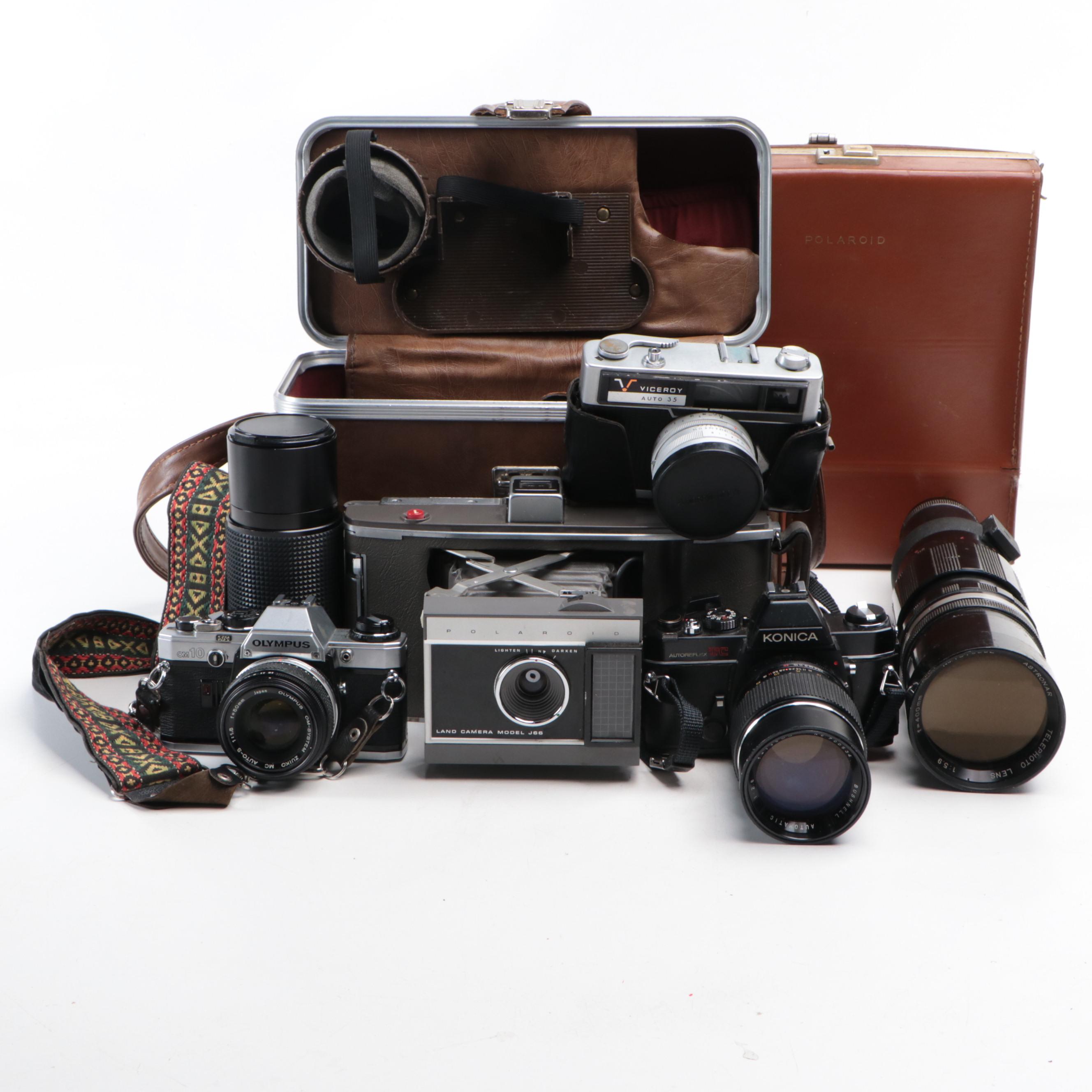 Olympus OM10, Viceroy Auto 35 with Other Cameras and Accessories