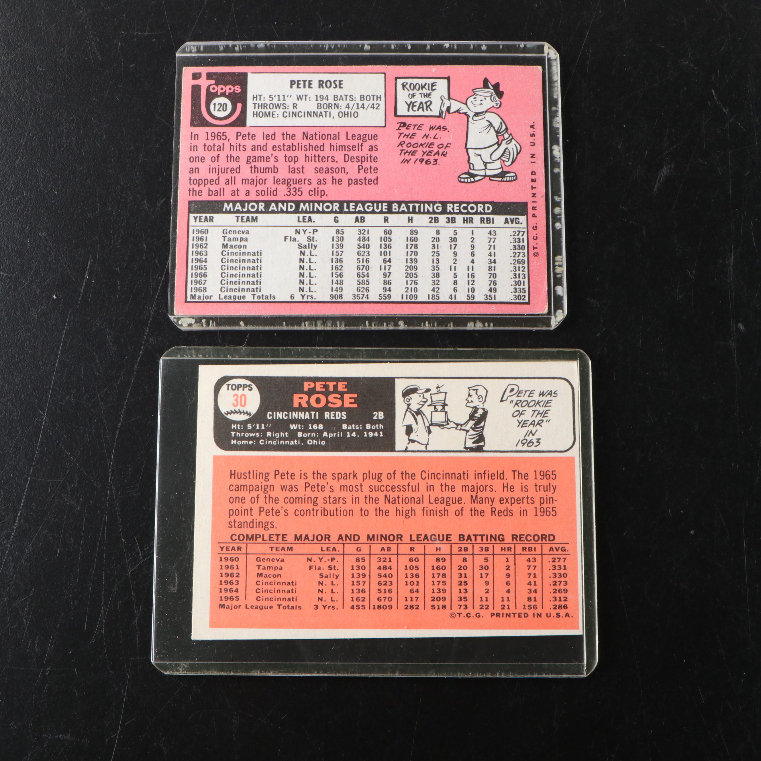 1960s Pete Rose Cincinnati Reds Baseball Cards