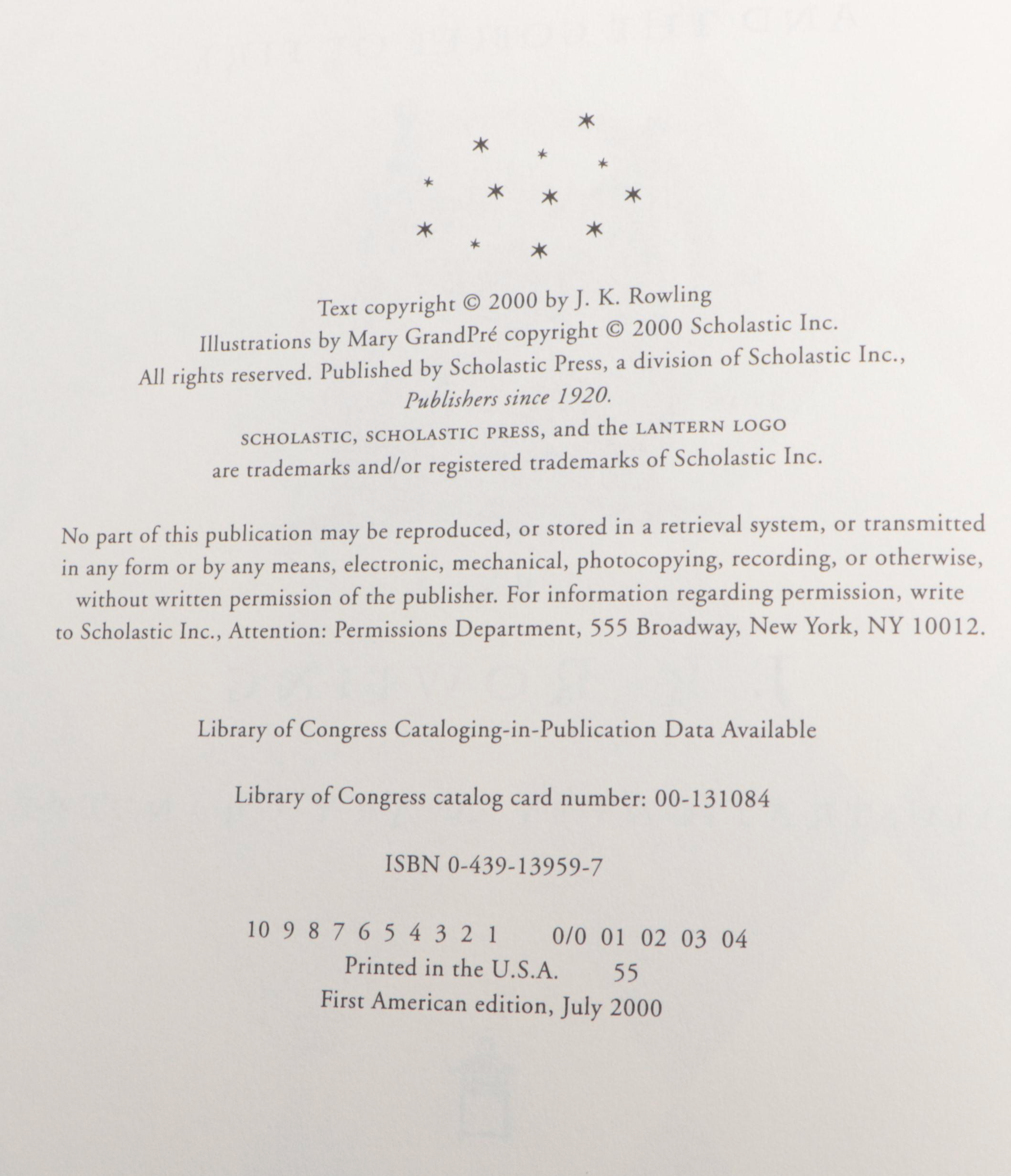 First American Edition "Harry Potter" Complete Series by J. K. Rowling