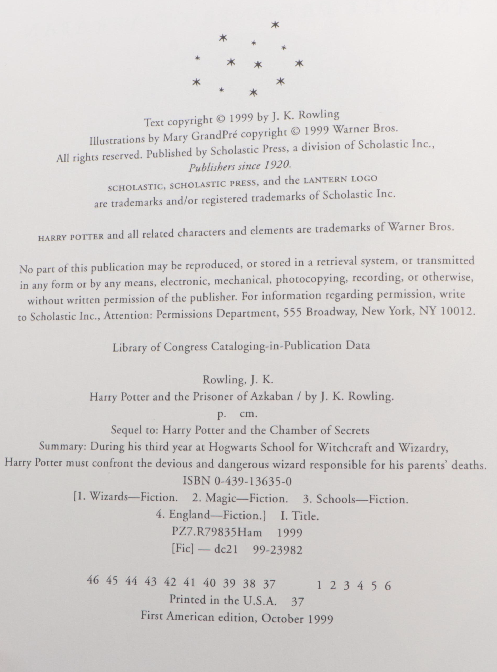 First American Edition "Harry Potter" Complete Series by J. K. Rowling