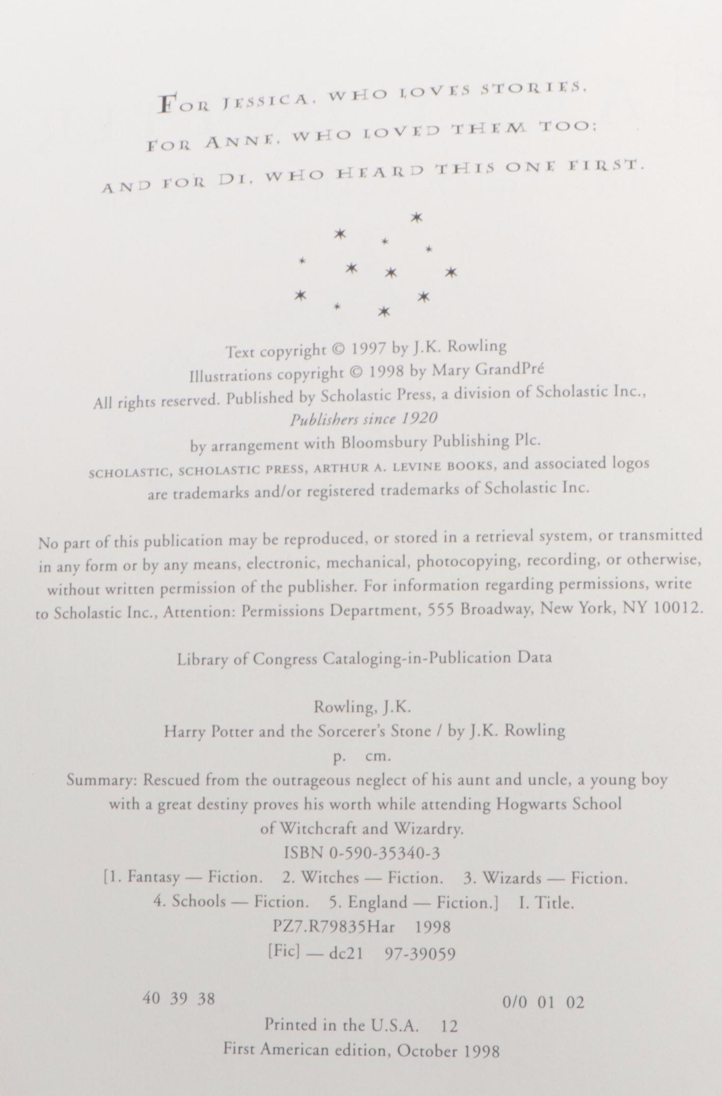 First American Edition "Harry Potter" Complete Series by J. K. Rowling