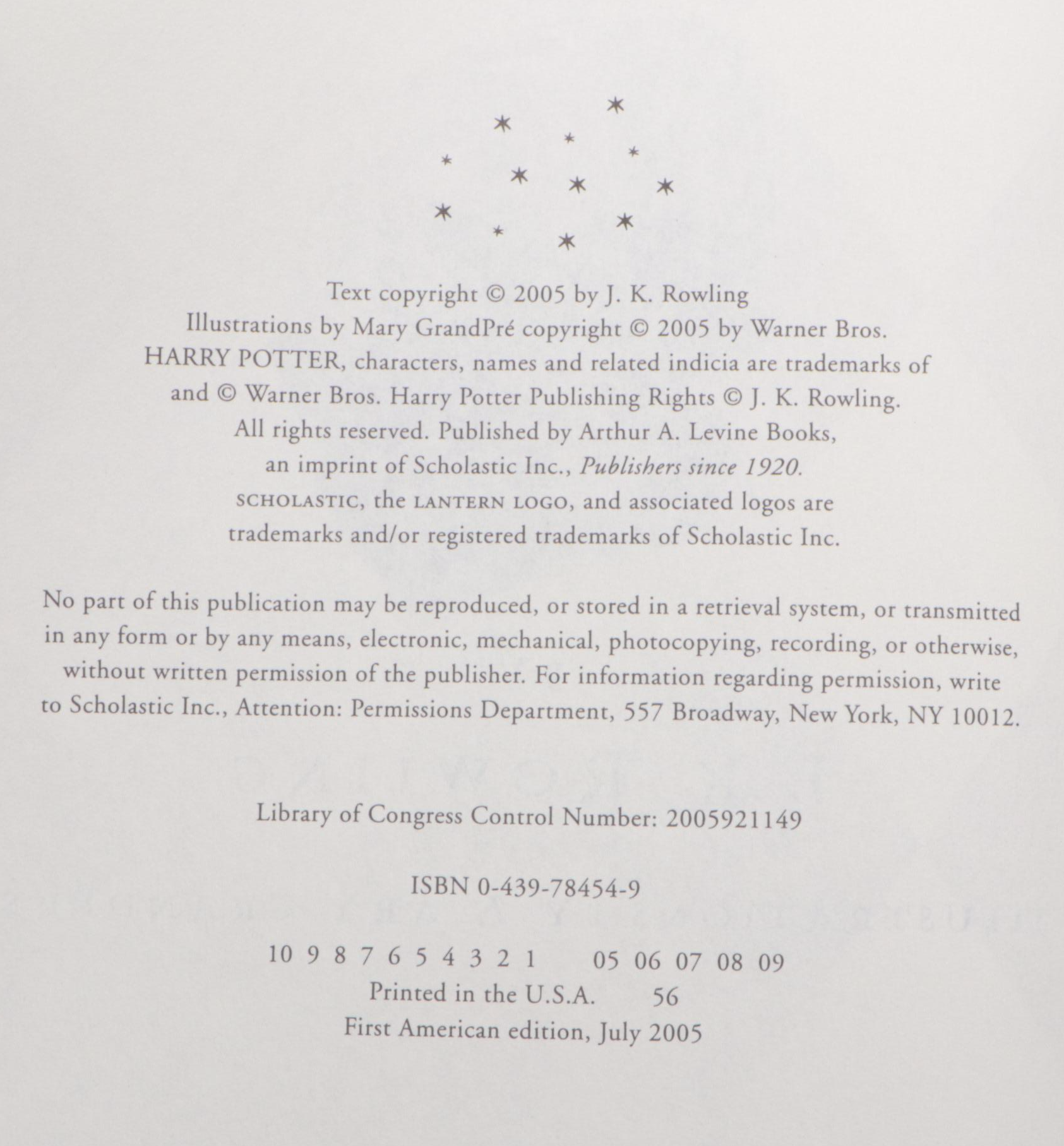 First American Edition "Harry Potter" Complete Series by J. K. Rowling