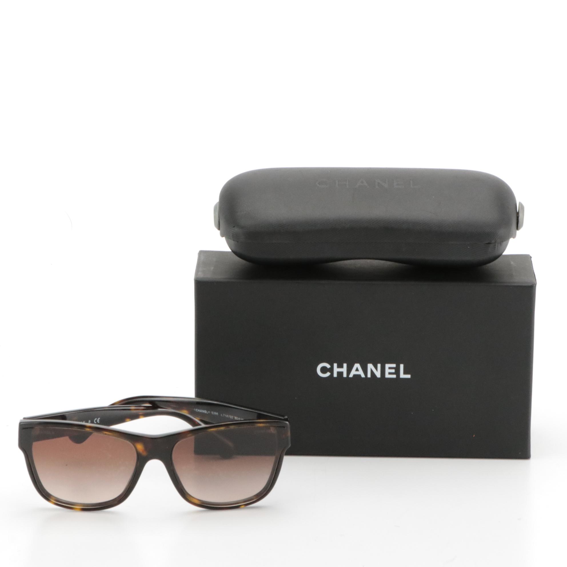 Chanel 5386 Havana Sunglasses with Case and Box