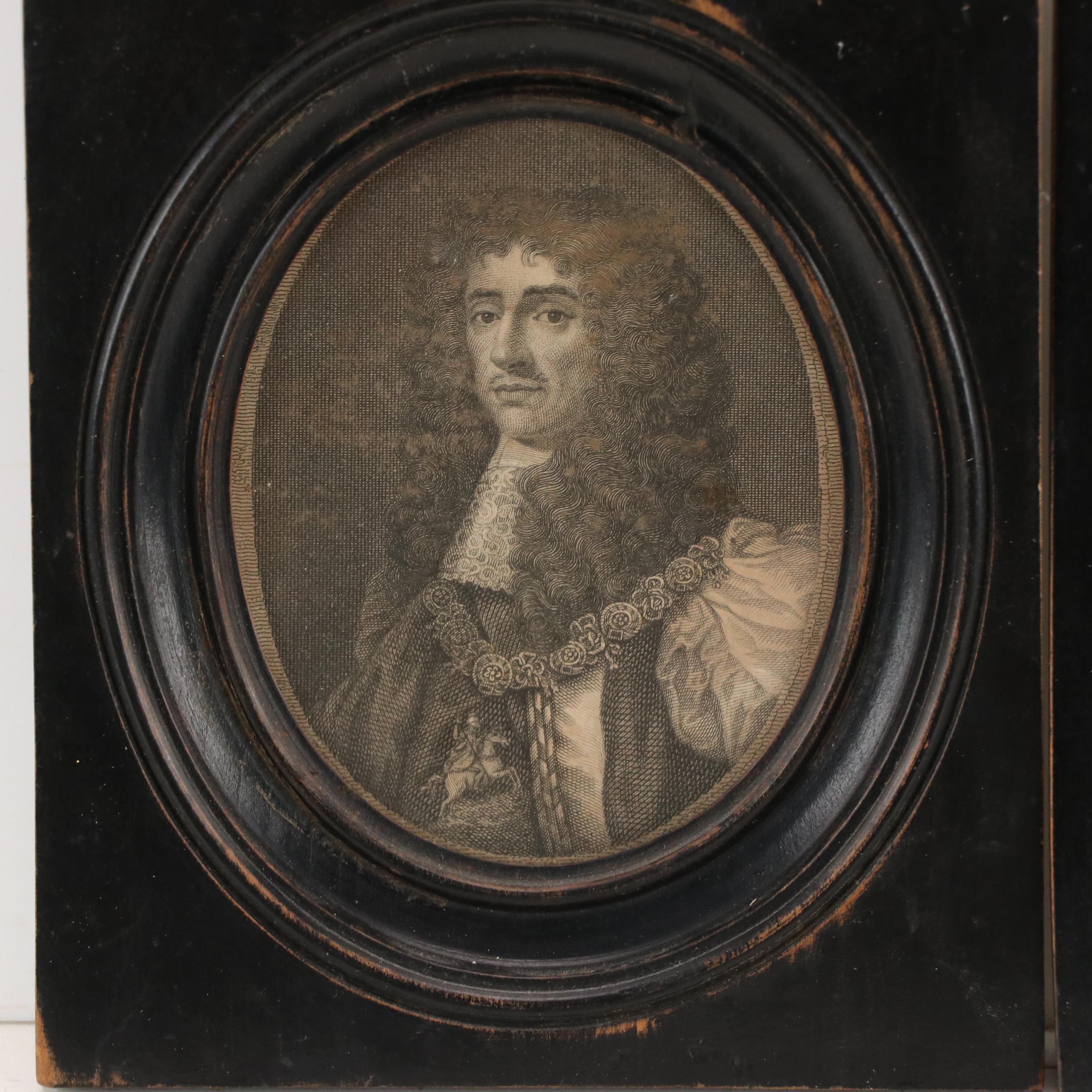 Engraving Portraits of Nobility, Including Queen Elizabeth I, 19th Century