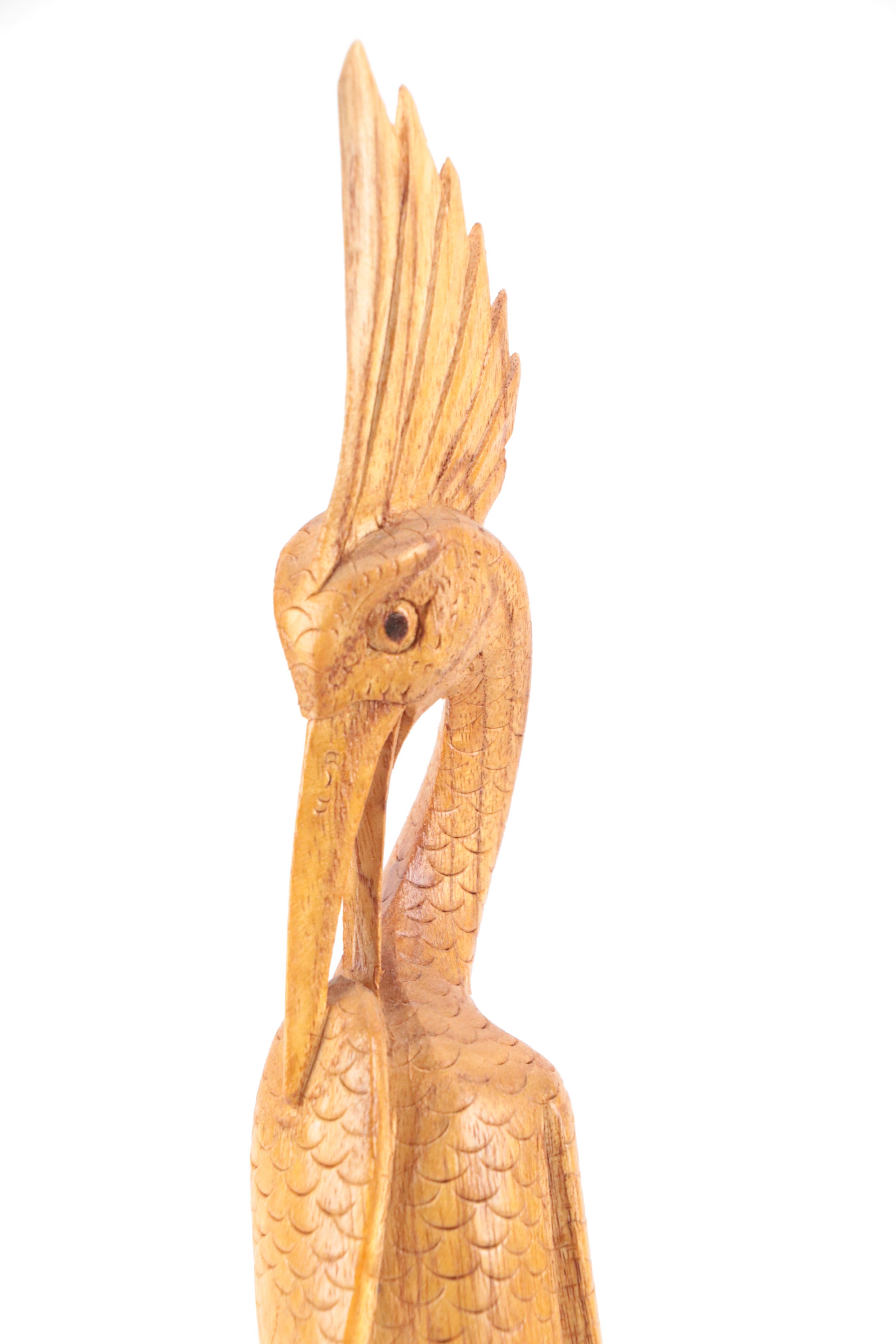 Balinese Hand-Carved Rootwood Egret Figurines