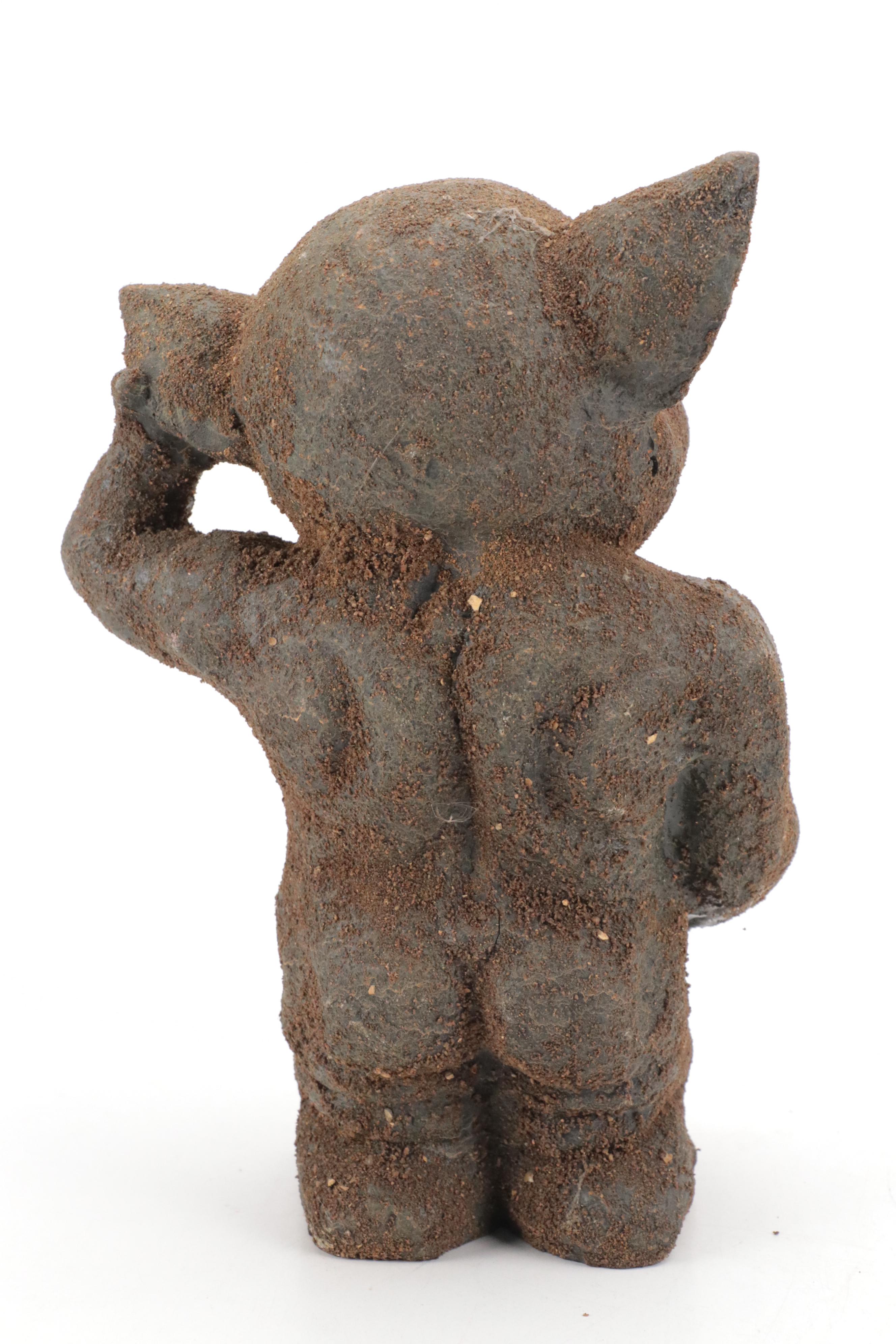 Dee Bee Co. Ceramic Skull Lidded Vessel and Other Troll Statue