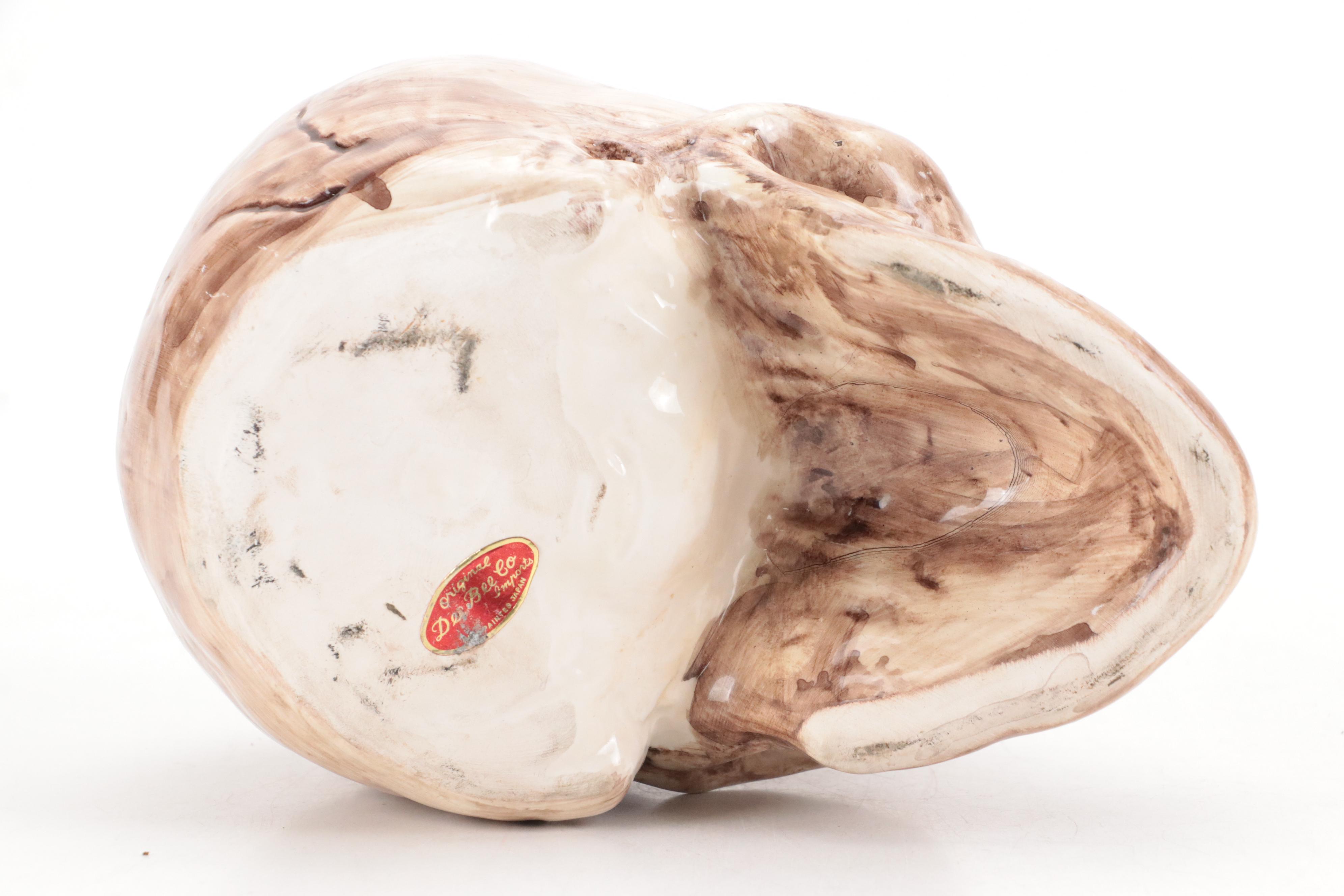 Dee Bee Co. Ceramic Skull Lidded Vessel and Other Troll Statue