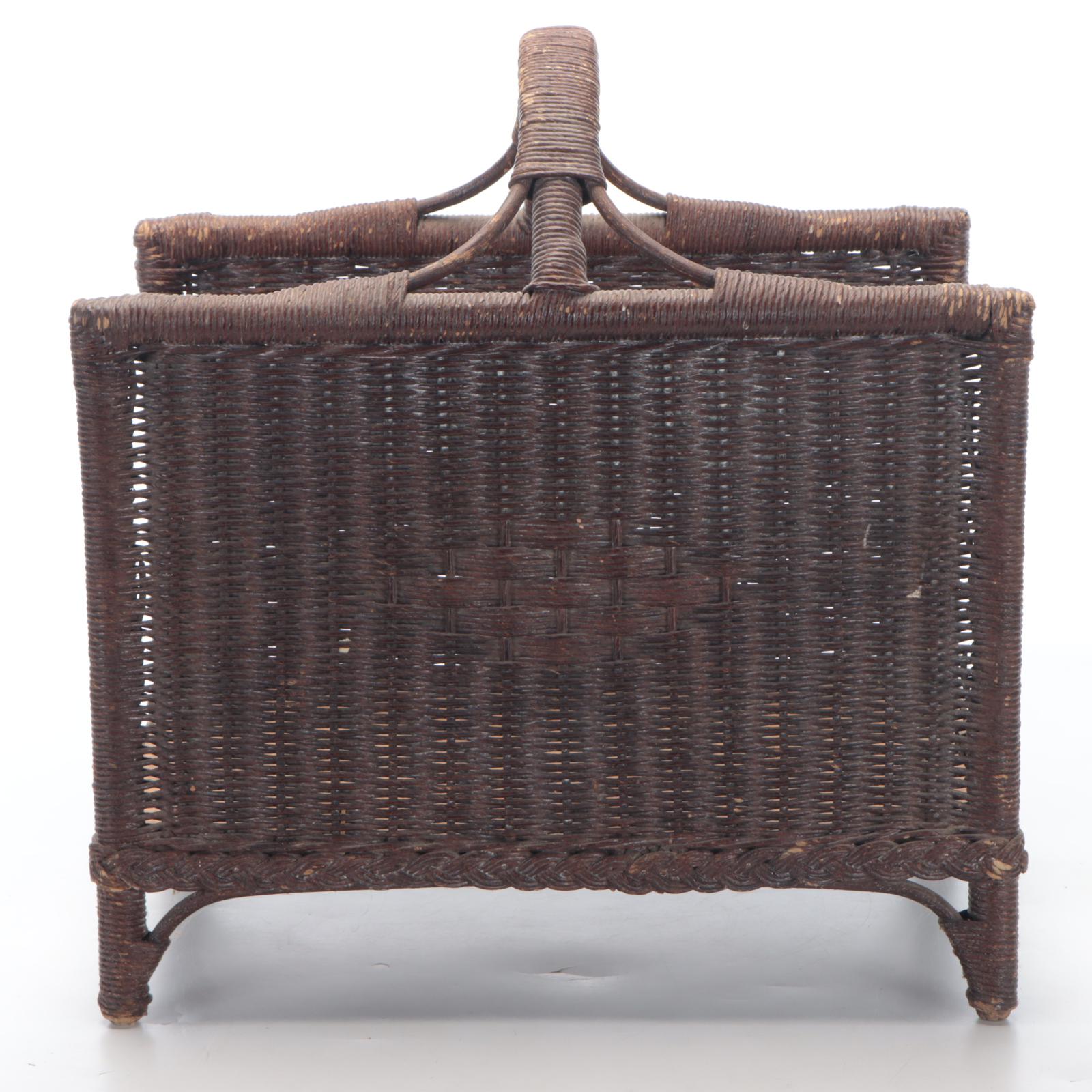 Woven Natural Fiber Handled Log Holder