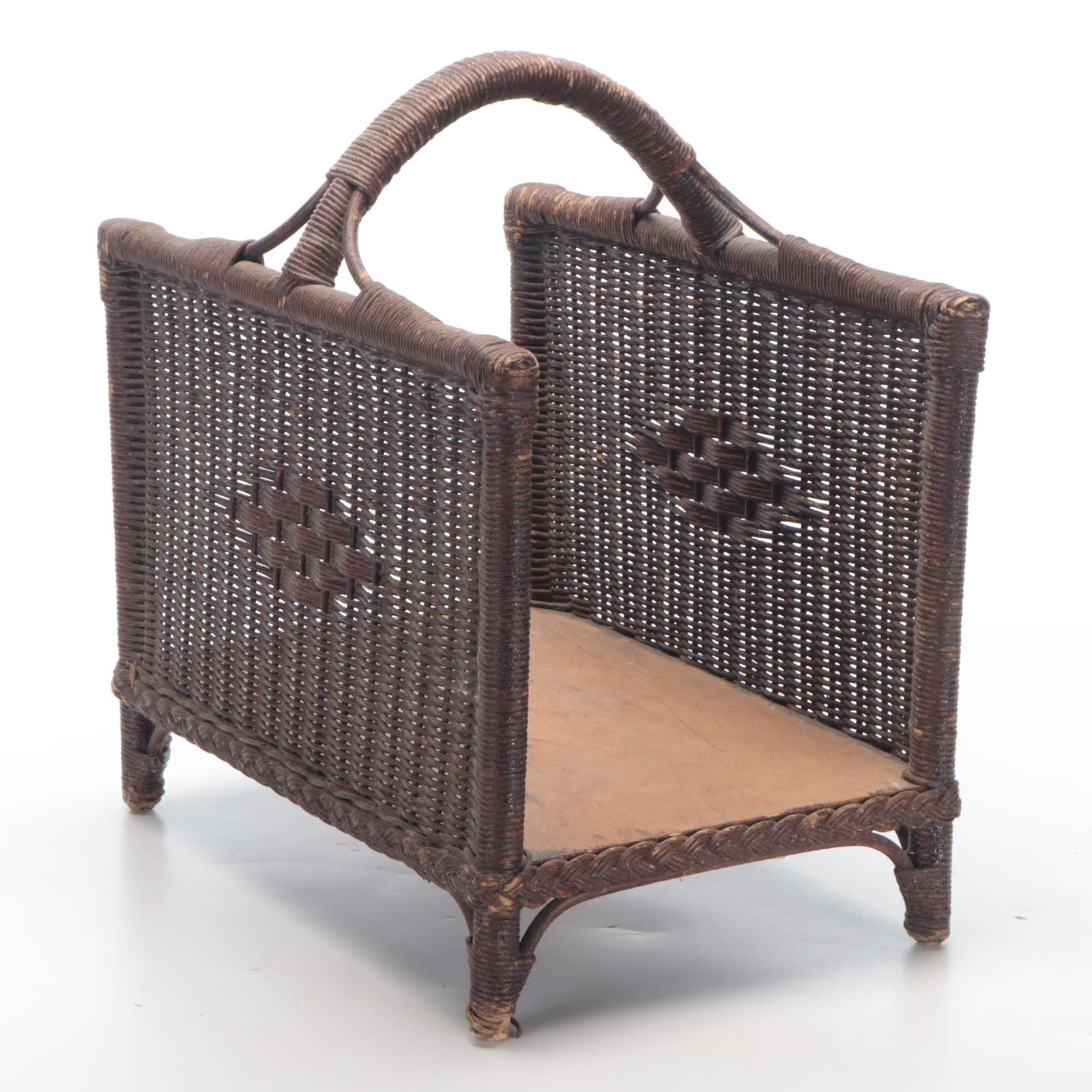 Woven Natural Fiber Handled Log Holder