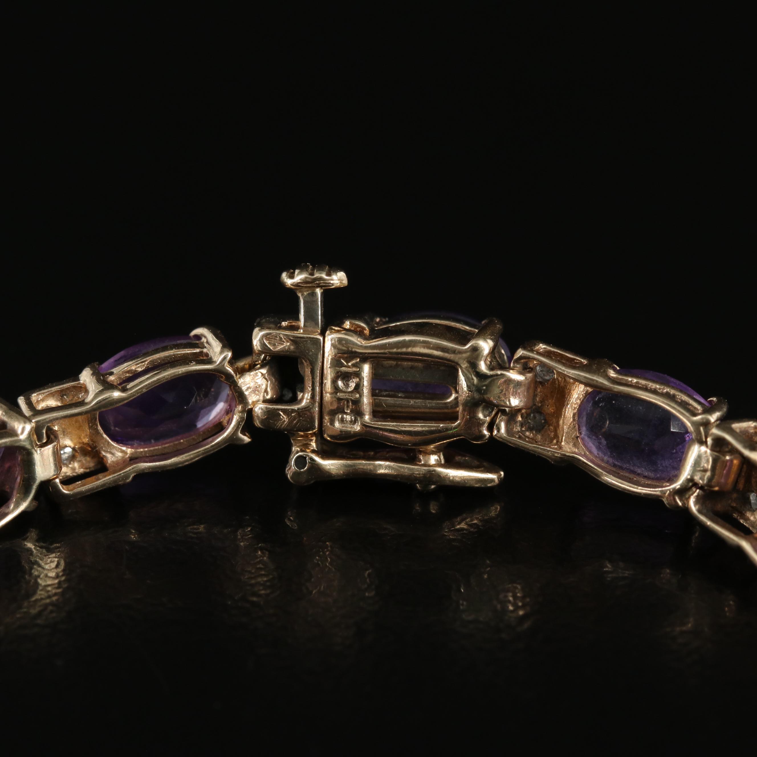 10K Amethyst and Diamond Bracelet