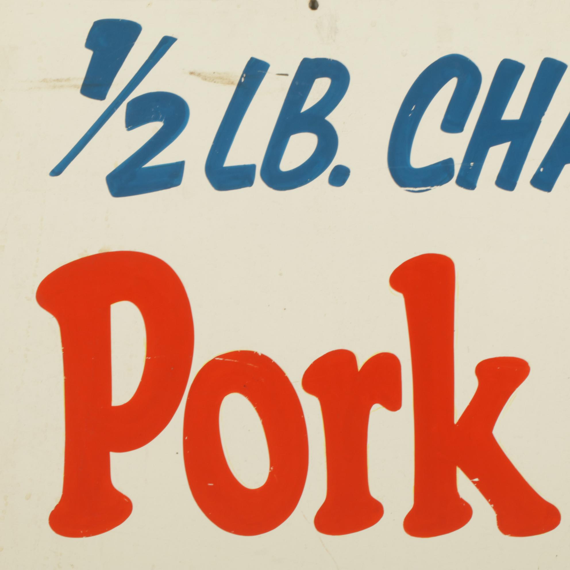Ohio Pork Council "Pork Chops" Metal Sign