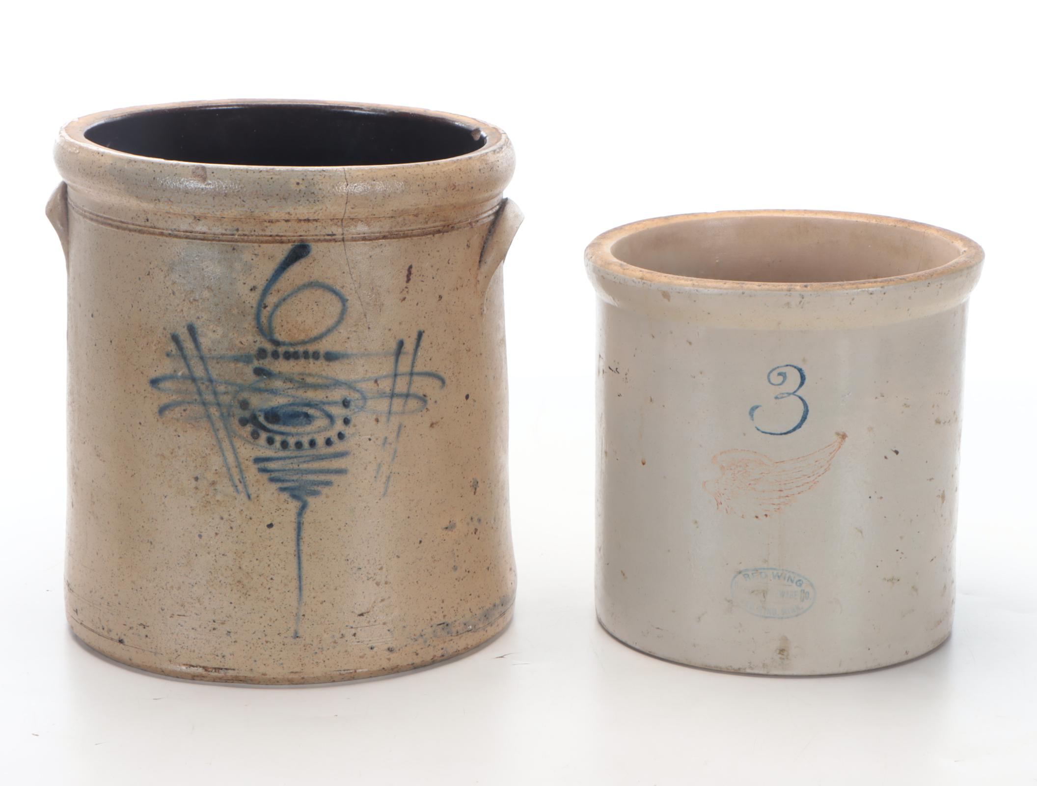 Red wing Stoneware 3 Gallon Crock with Other Stoneware Crock and Jugs