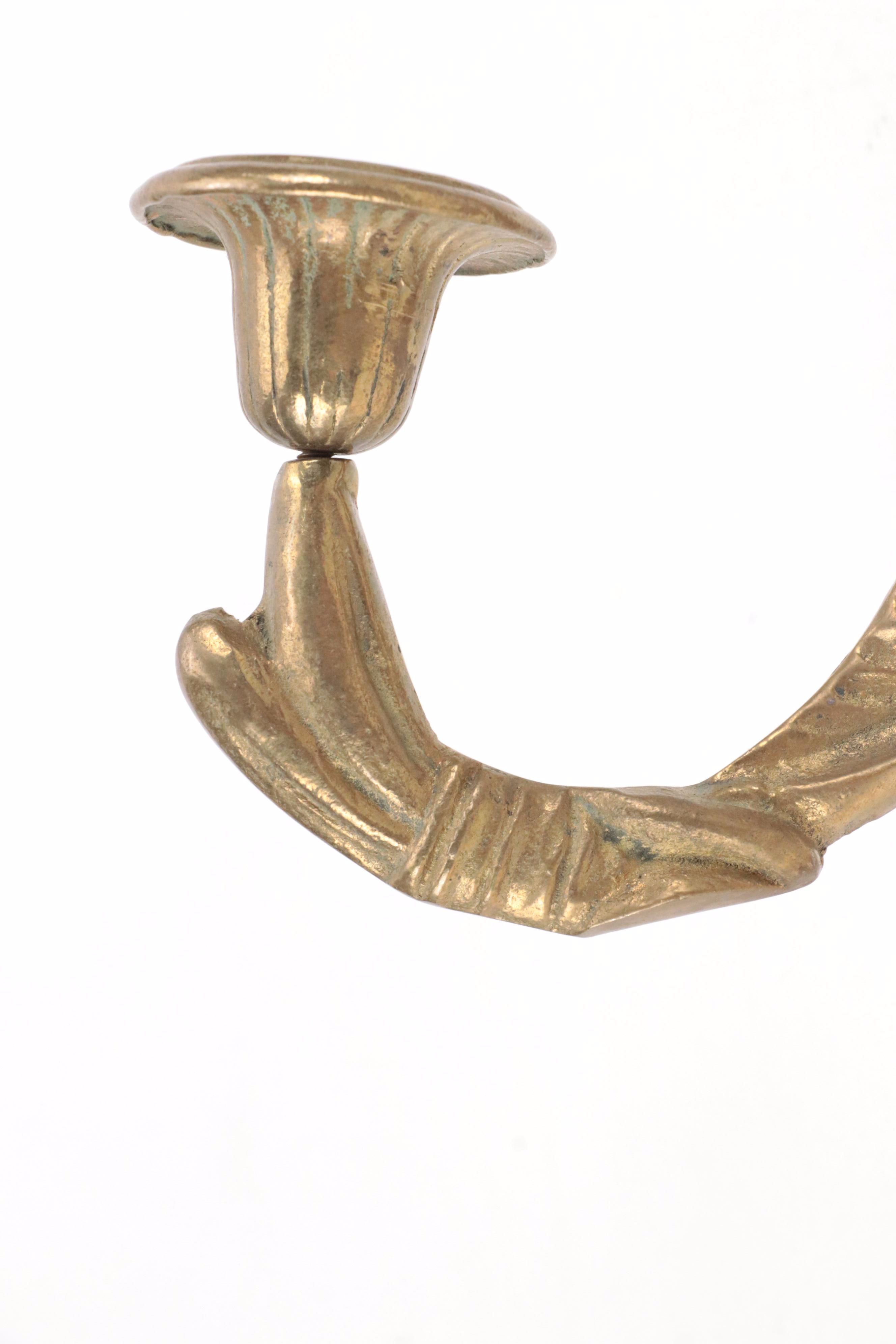 Regency Style Gilt Metal Bow Candle Wall Sconces