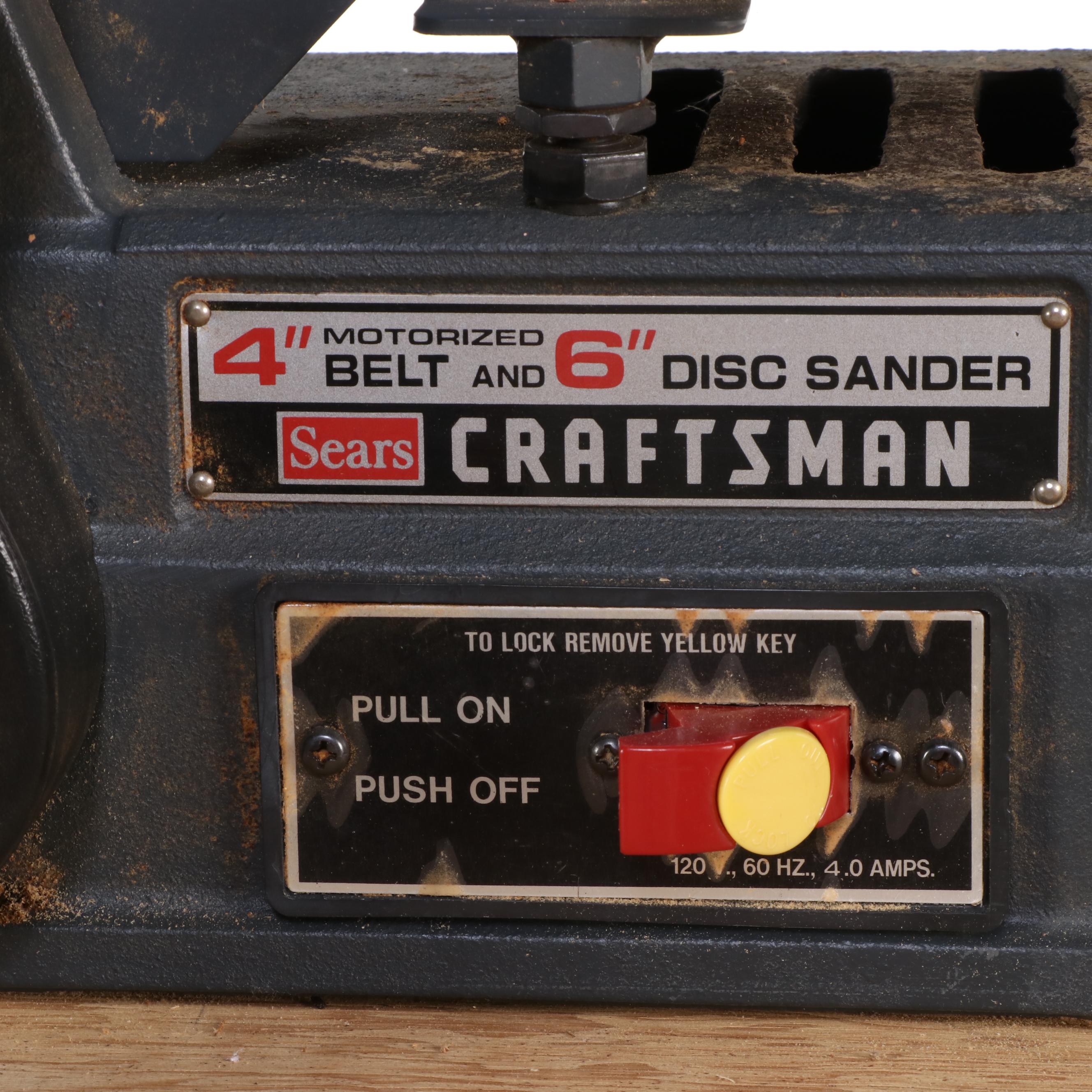 Craftsman 113226424 4" Motorized Belt and 6" Disc Sander with Wooden Stand
