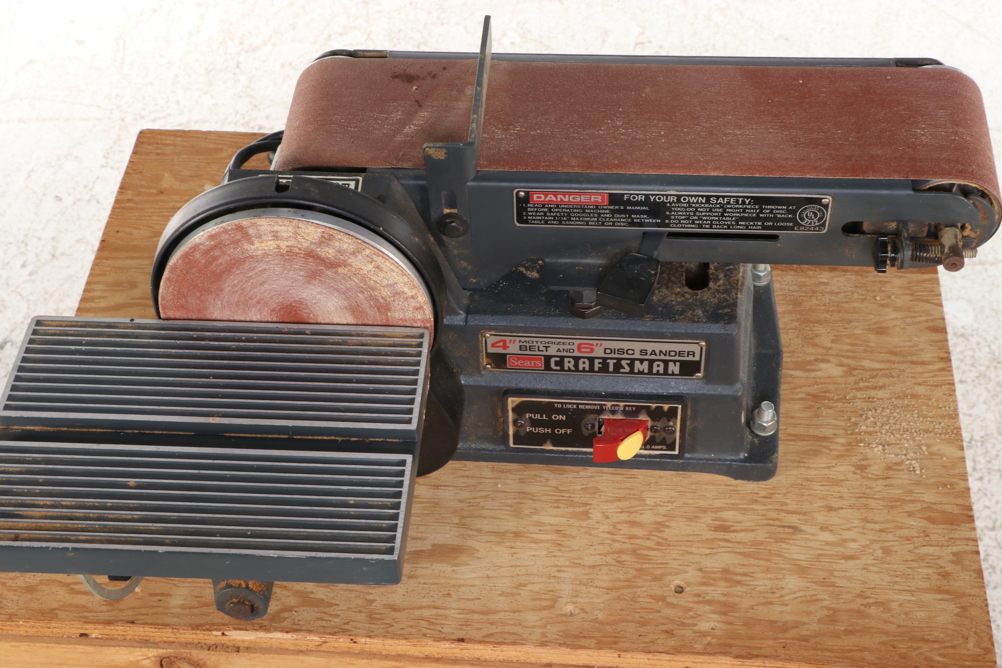 Craftsman 113226424 4" Motorized Belt and 6" Disc Sander with Wooden Stand