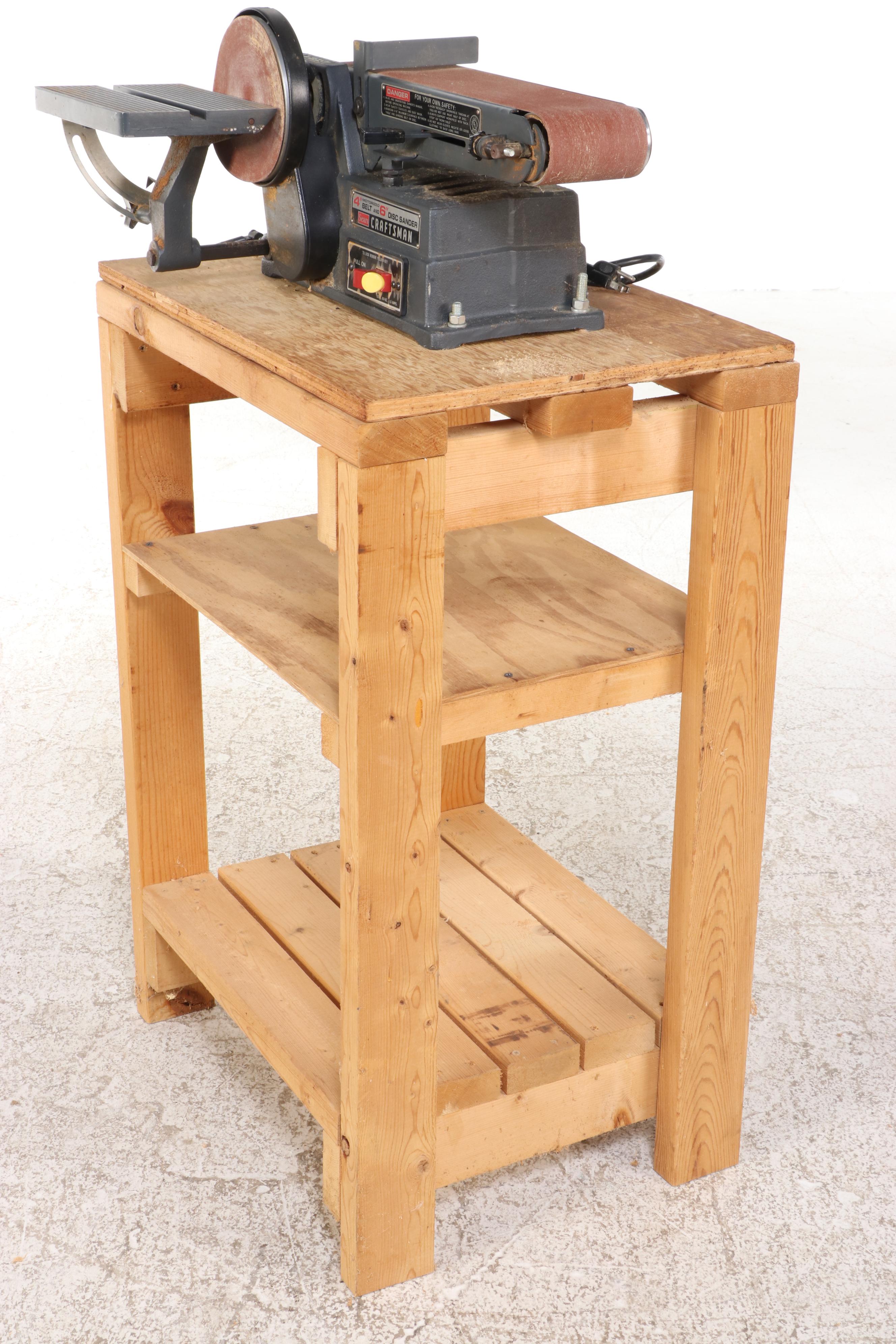 Craftsman 113226424 4" Motorized Belt and 6" Disc Sander with Wooden Stand
