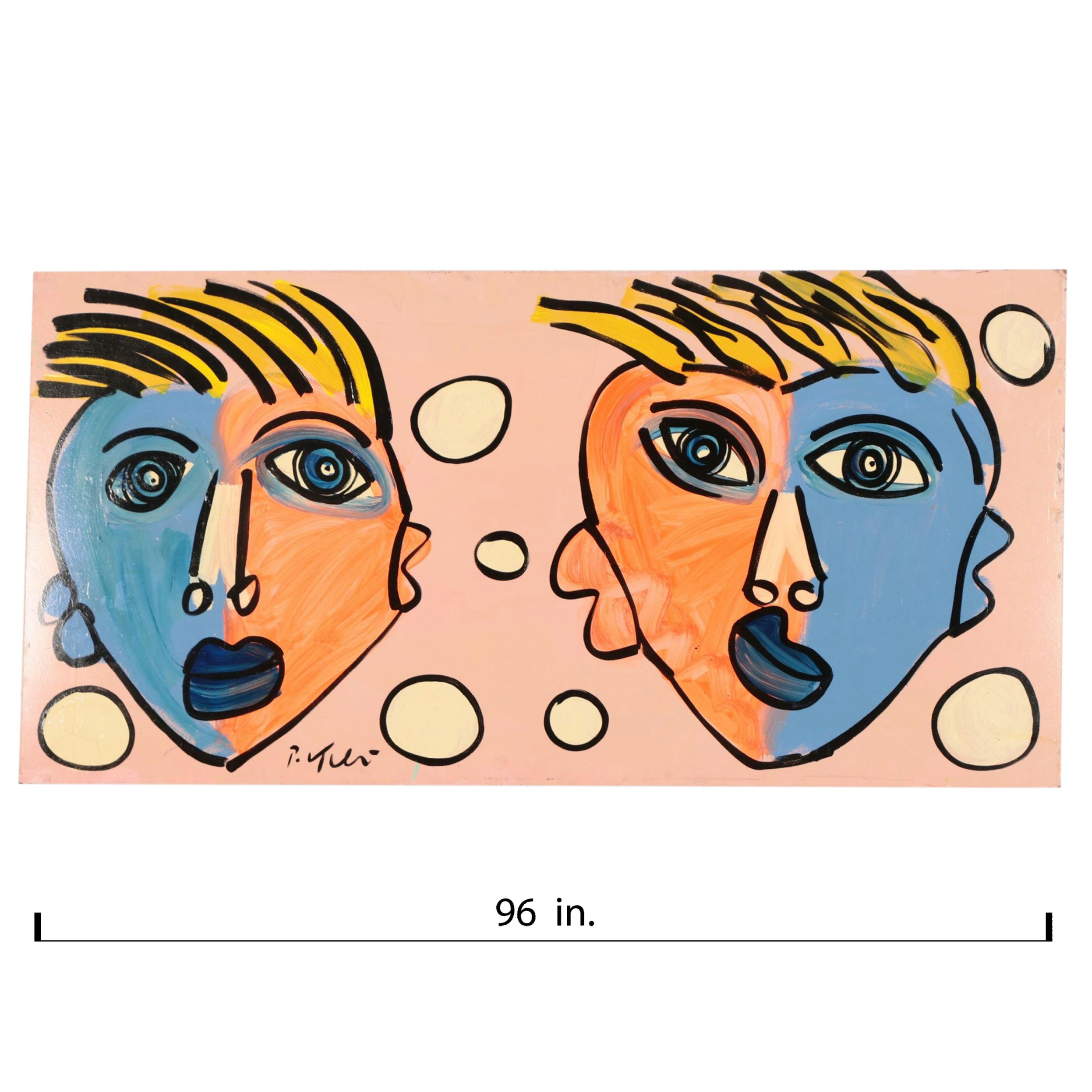 Peter Keil Large-Scale Abstract Portrait Acrylic Painting