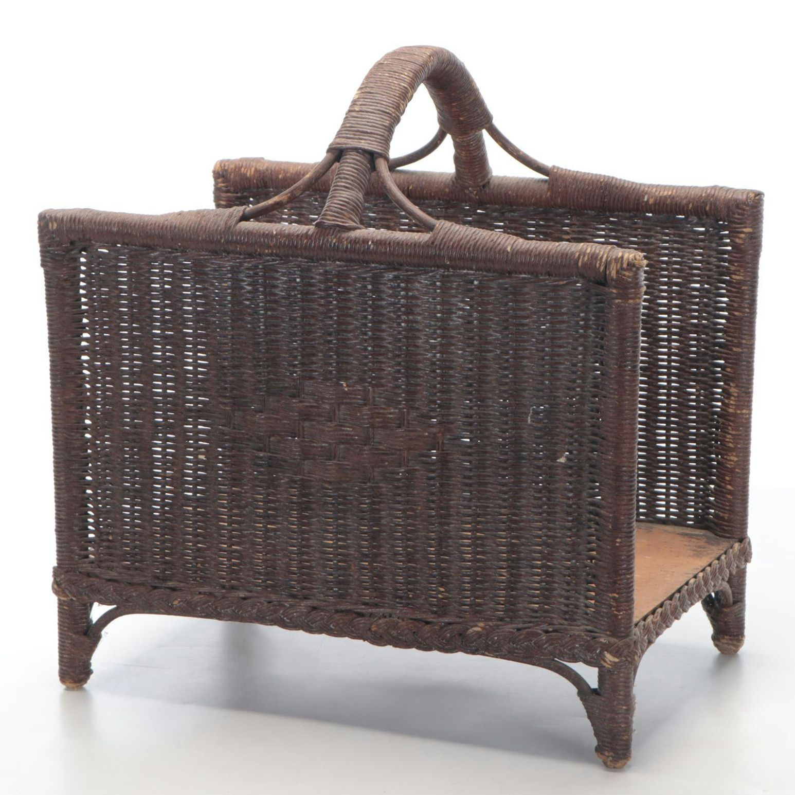 Woven Natural Fiber Handled Log Holder