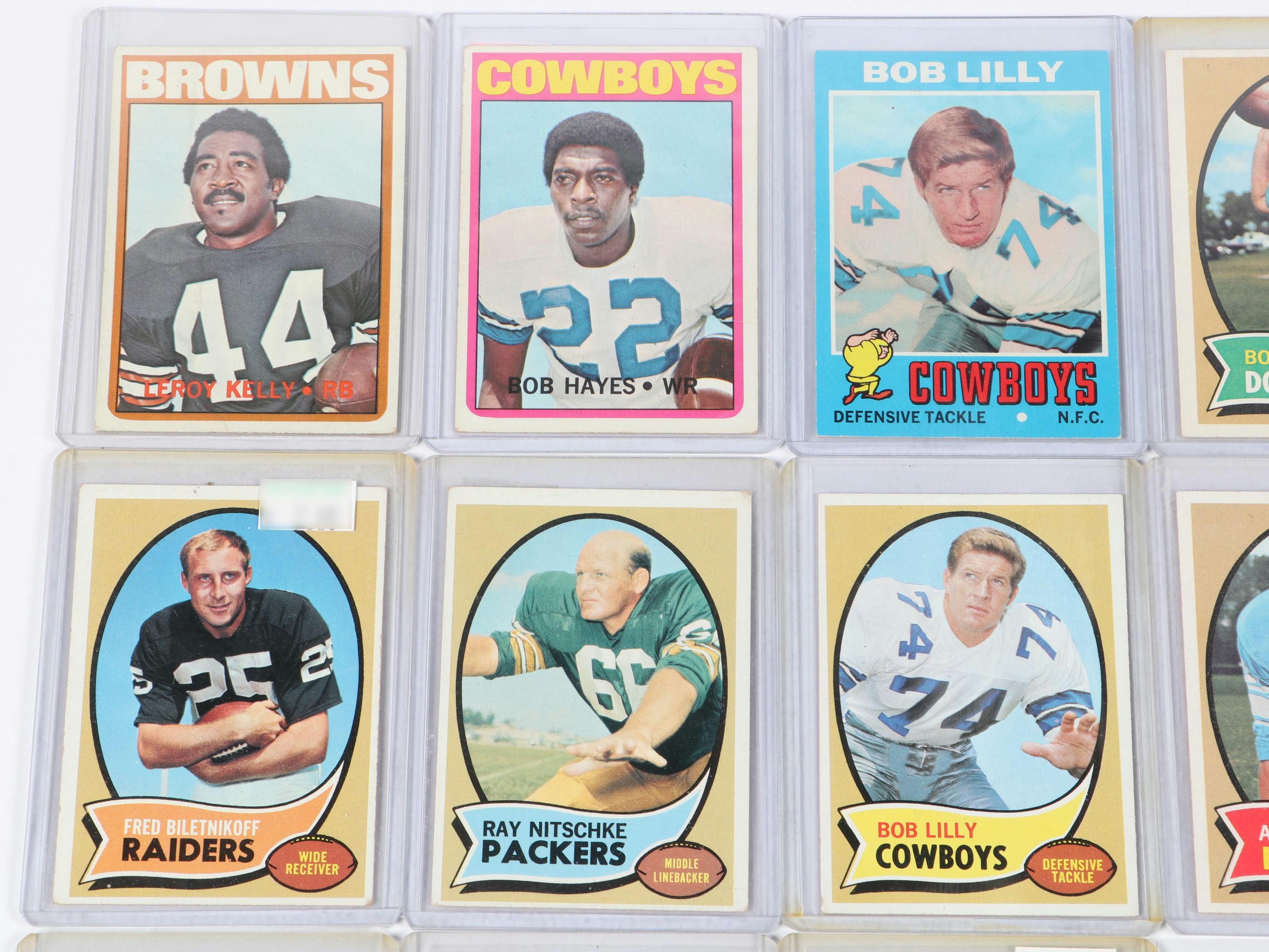 Topps Football Cards Featuring Bob Lilly and More, 1970s