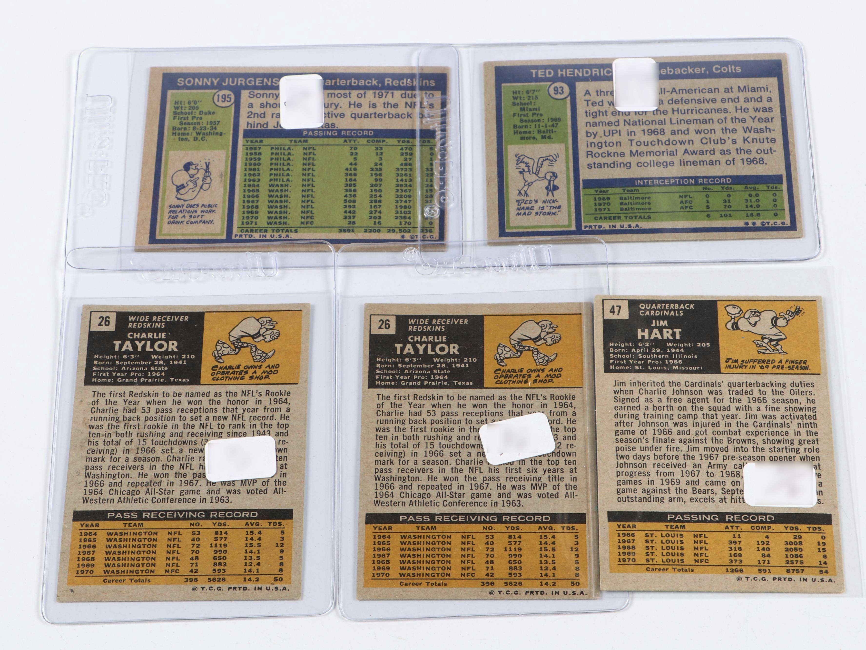 Topps Football Cards Featuring Bob Lilly and More, 1970s