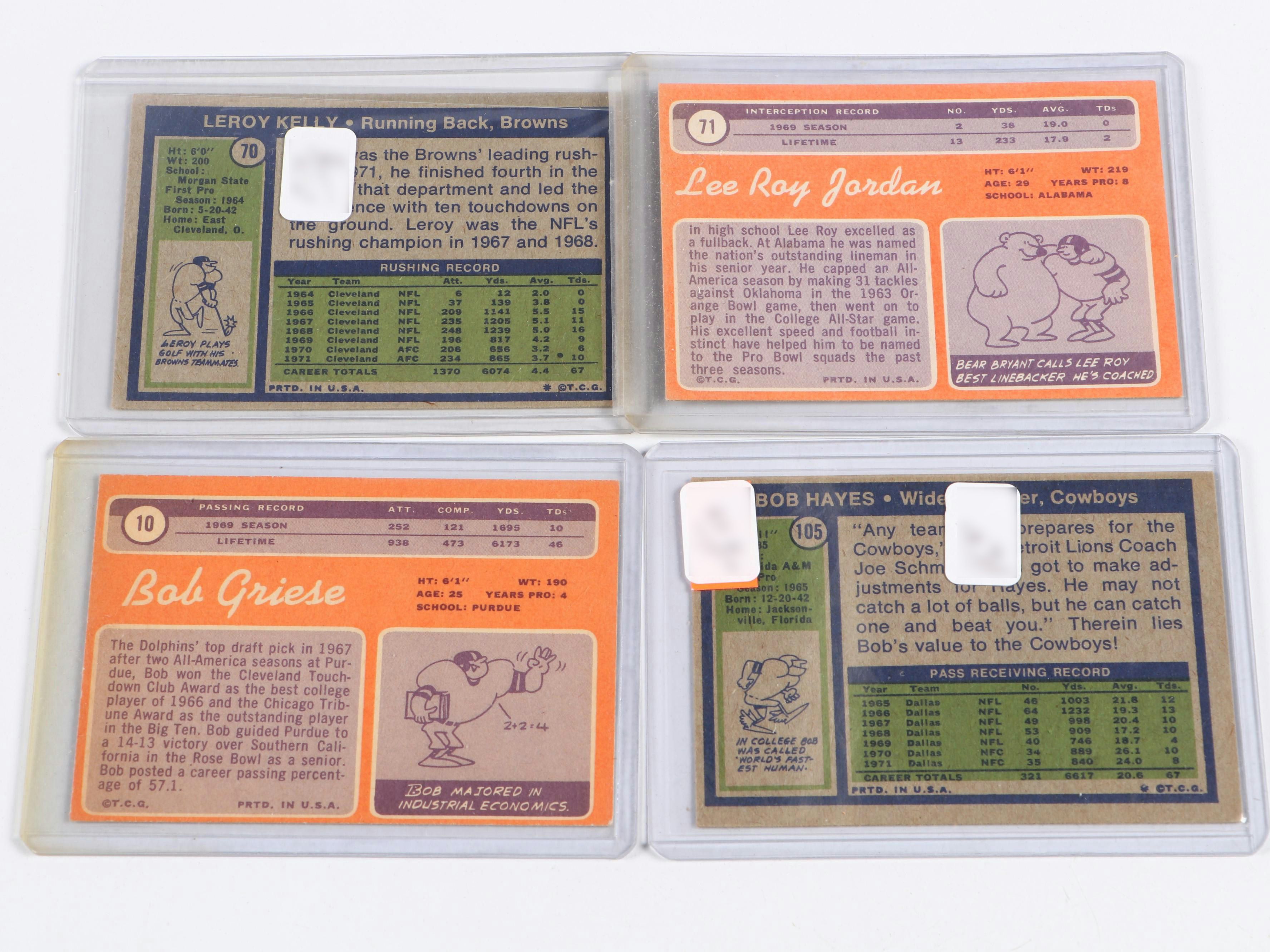 Topps Football Cards Featuring Bob Lilly and More, 1970s