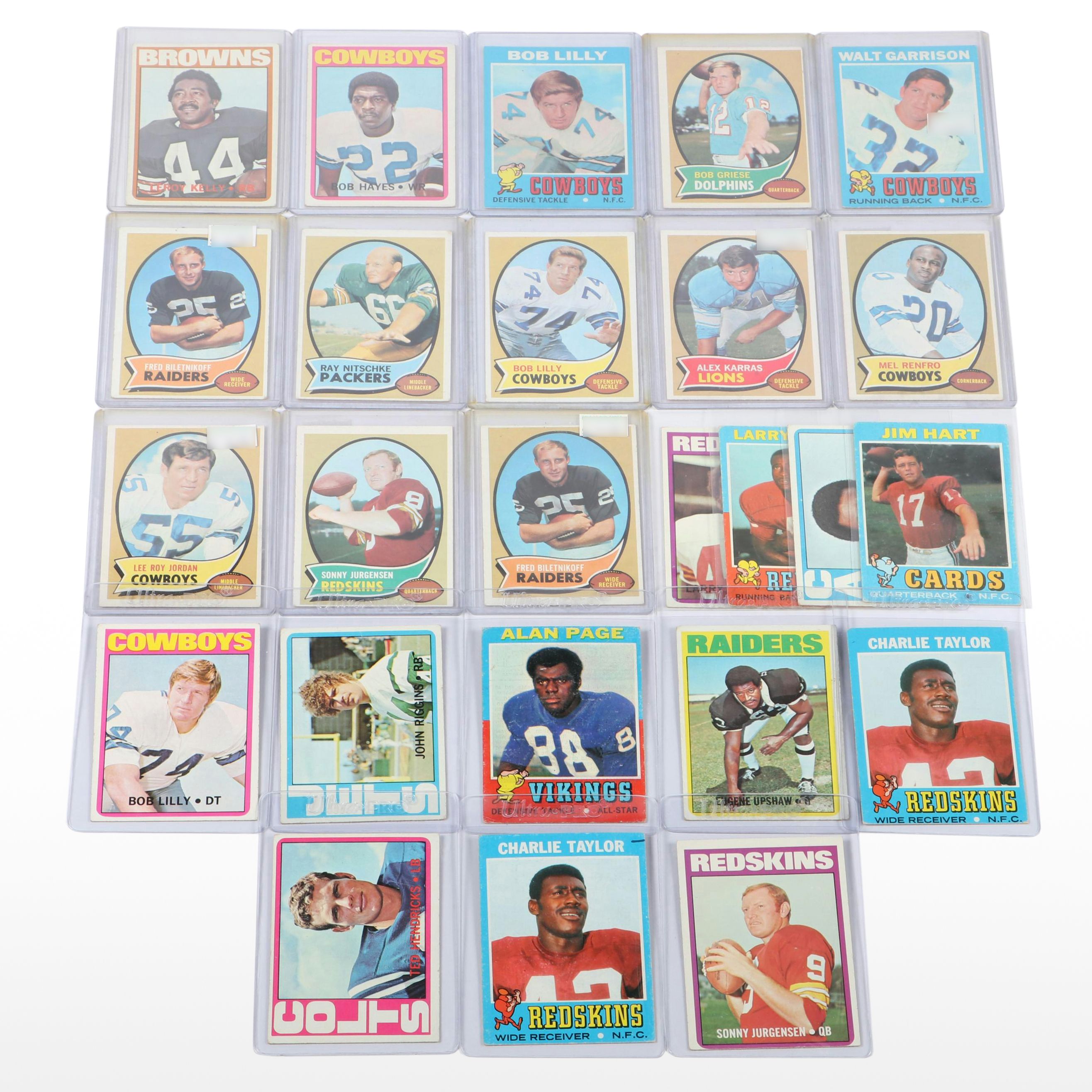 Topps Football Cards Featuring Bob Lilly and More, 1970s