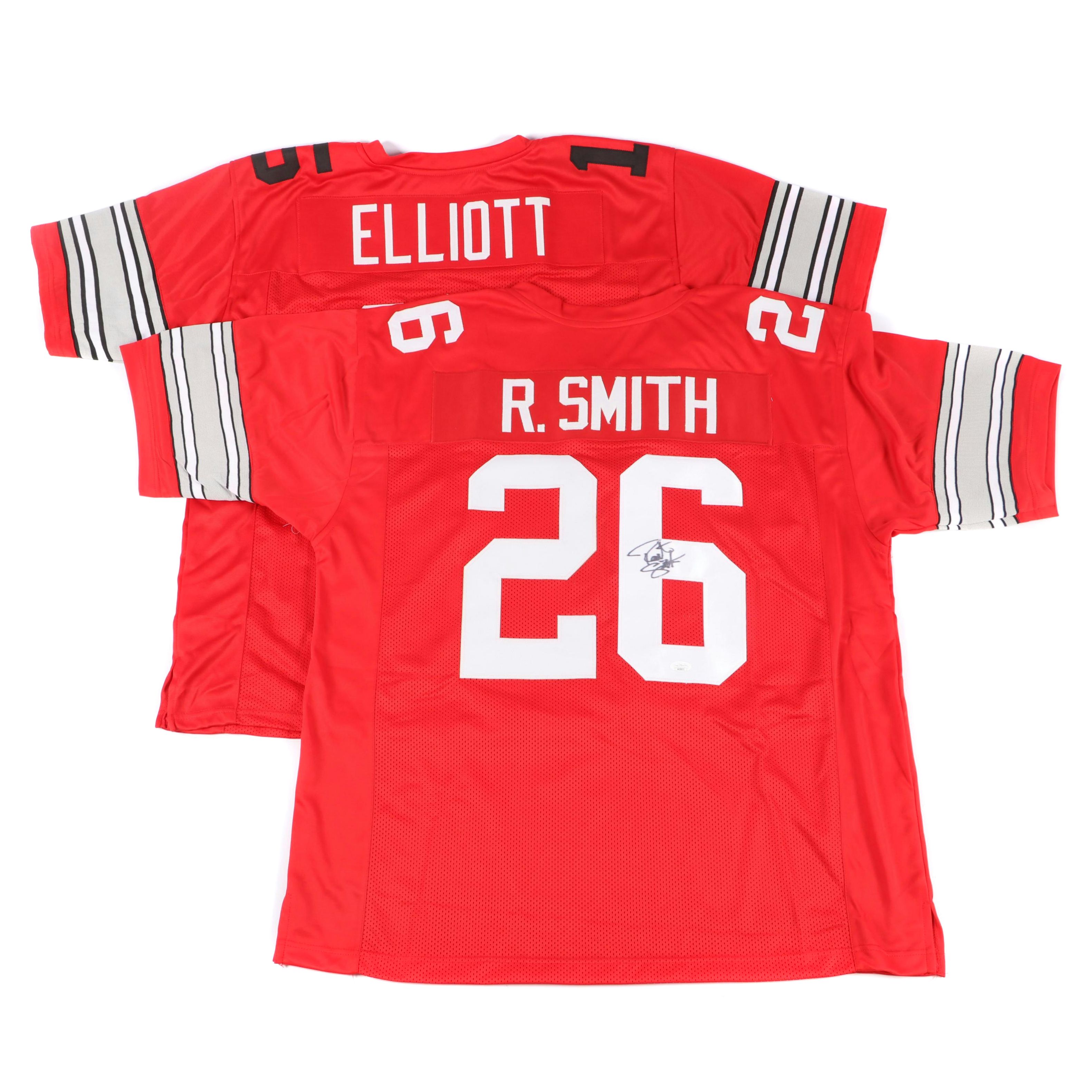 Ezekiel Elliott and Robert Smith Signed Ohio State University Football Jerseys