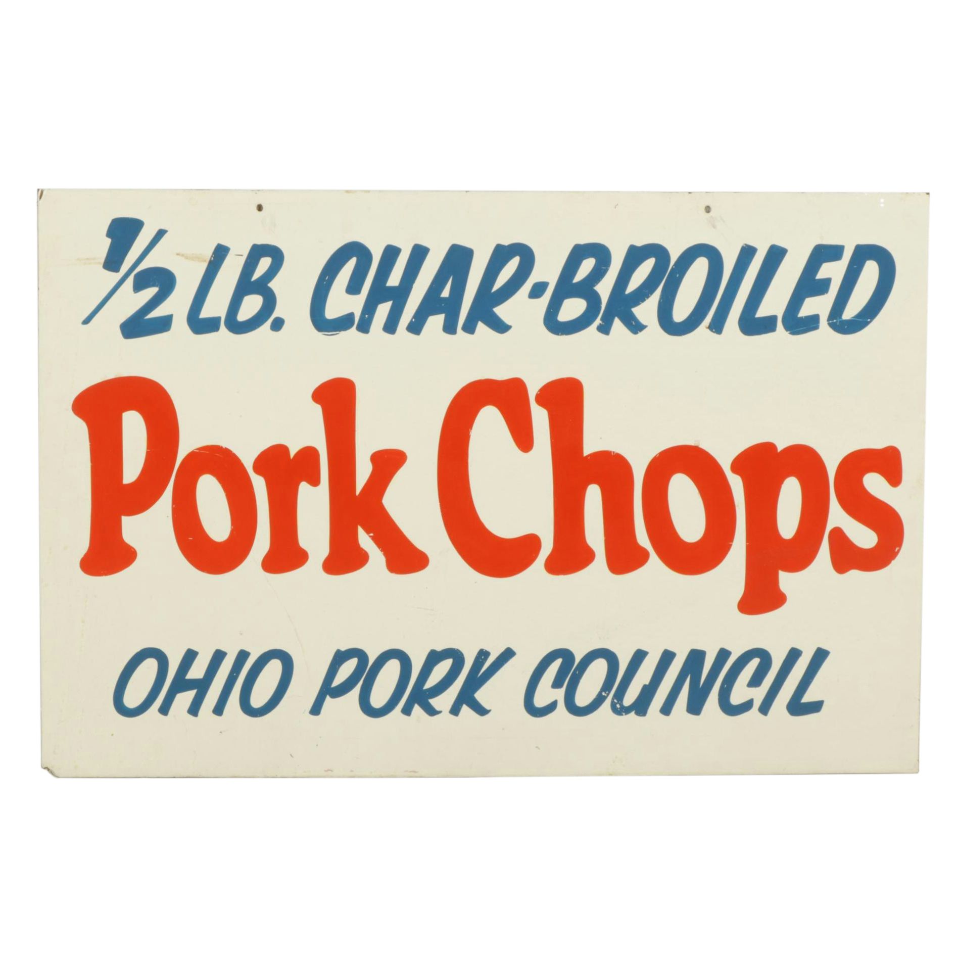 Ohio Pork Council "Pork Chops" Metal Sign