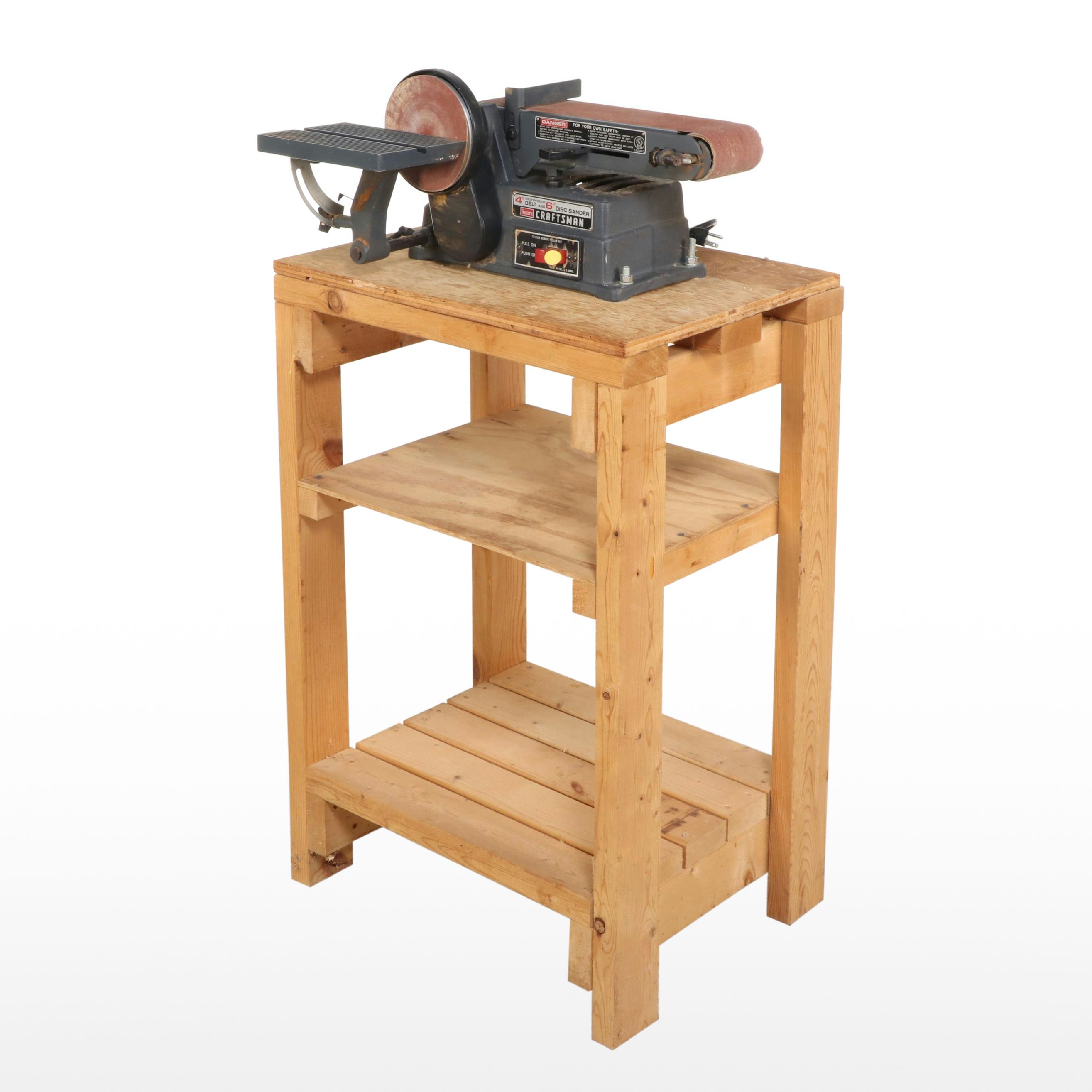 Craftsman 113226424 4" Motorized Belt and 6" Disc Sander with Wooden Stand