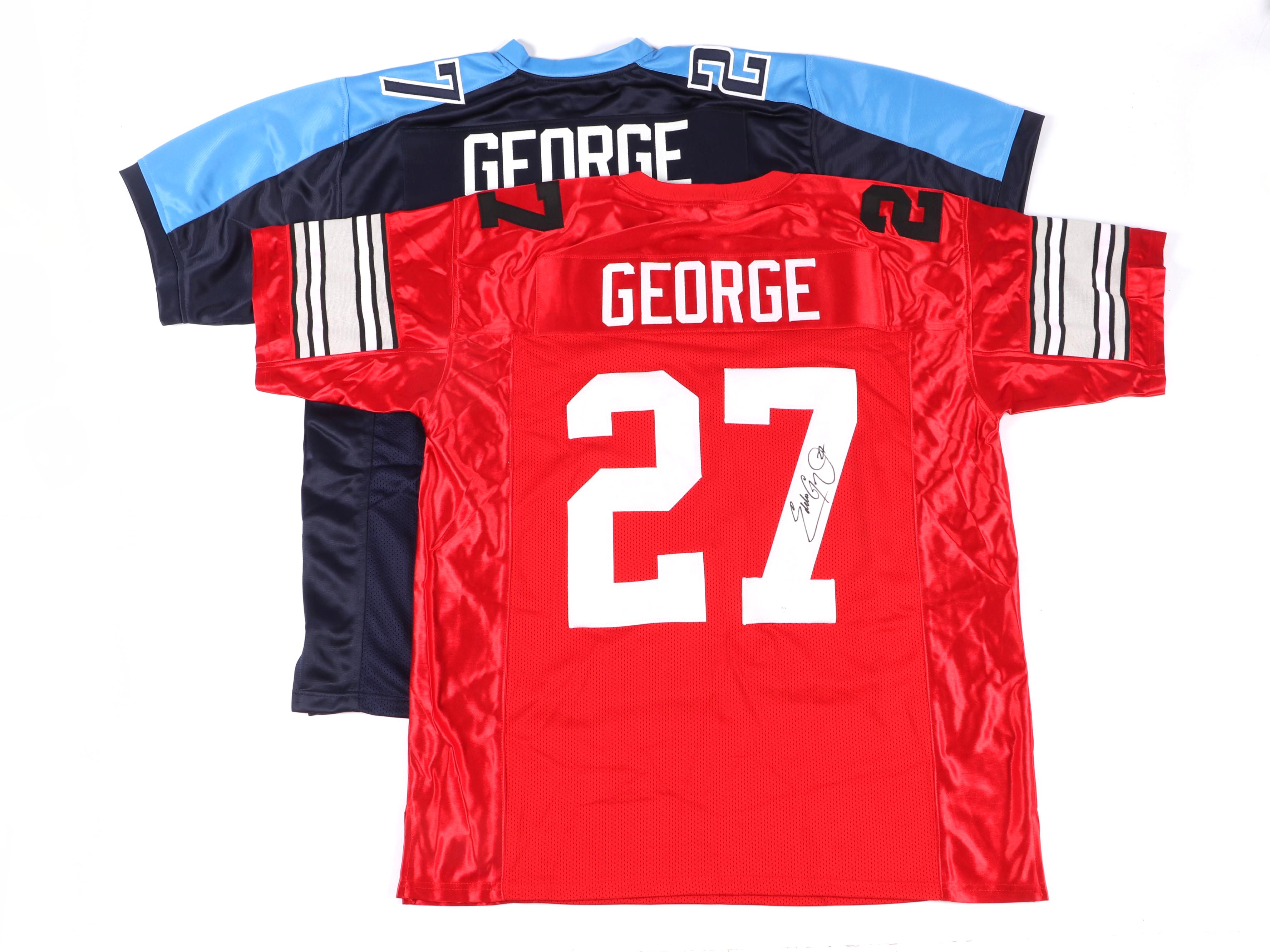 Eddie George Signed Ohio State and Tennessee Titans Football Jerseys