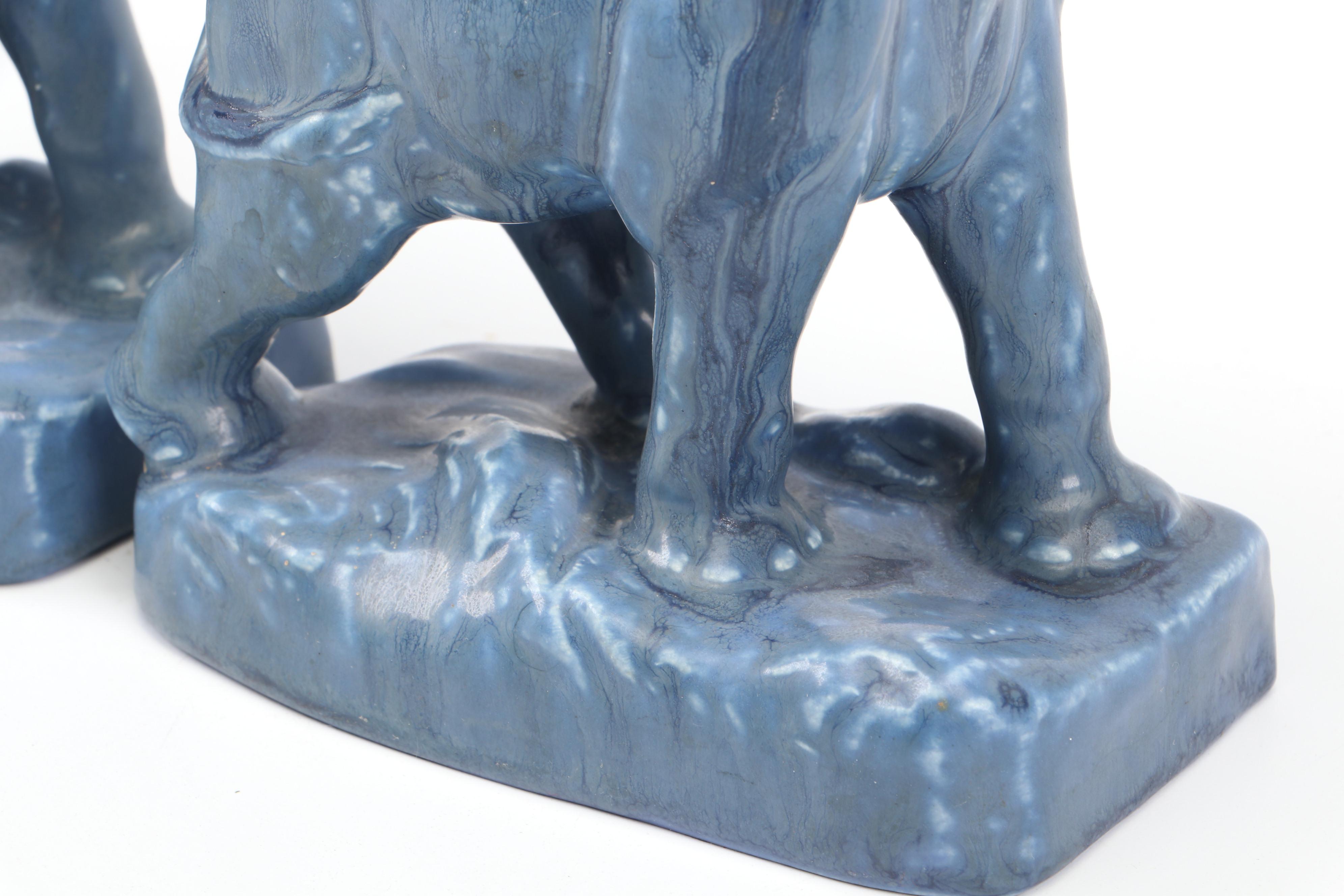 William Purcell McDonald for Rookwood Pottery Elephant Bookends, 1929