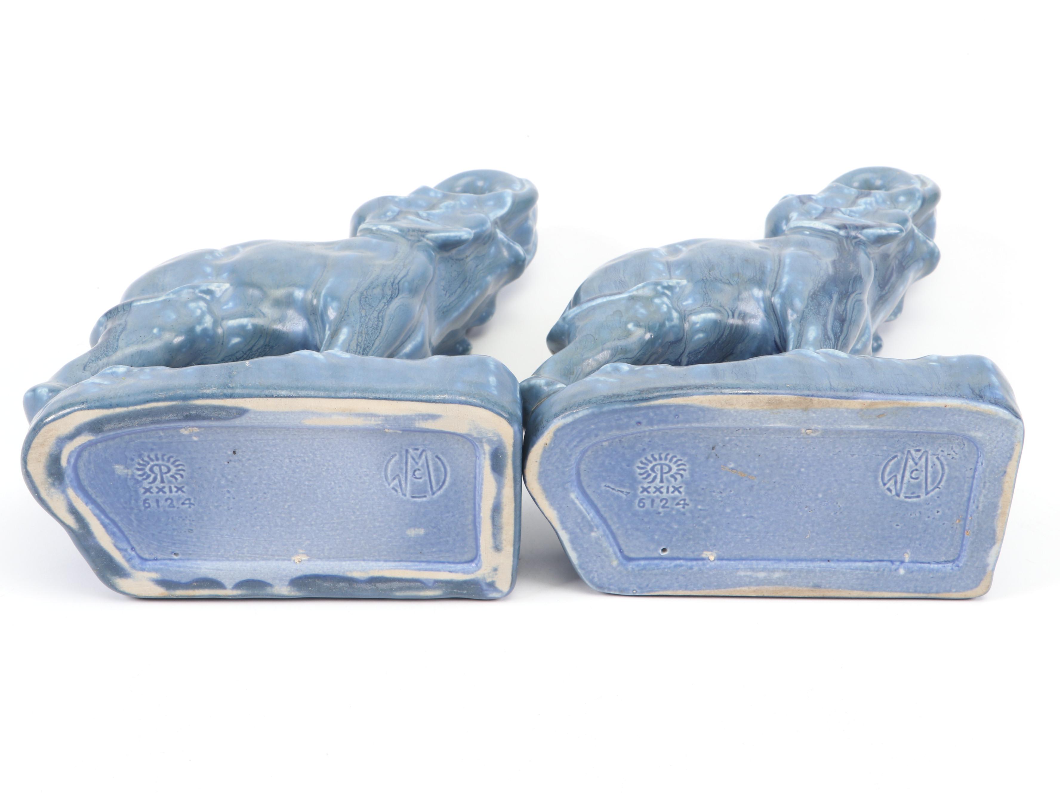 William Purcell McDonald for Rookwood Pottery Elephant Bookends, 1929